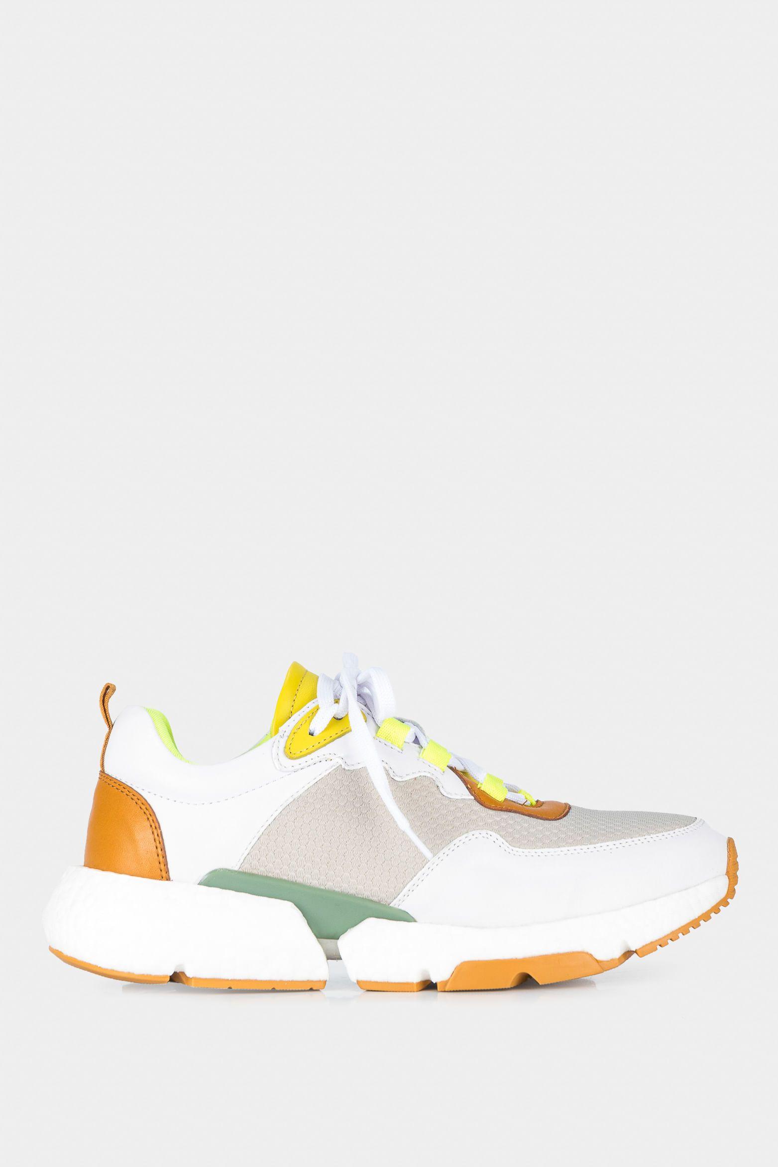 Vélez Zapatillas Citrino Cuero y Neopreno Para Mujer Blanco-0