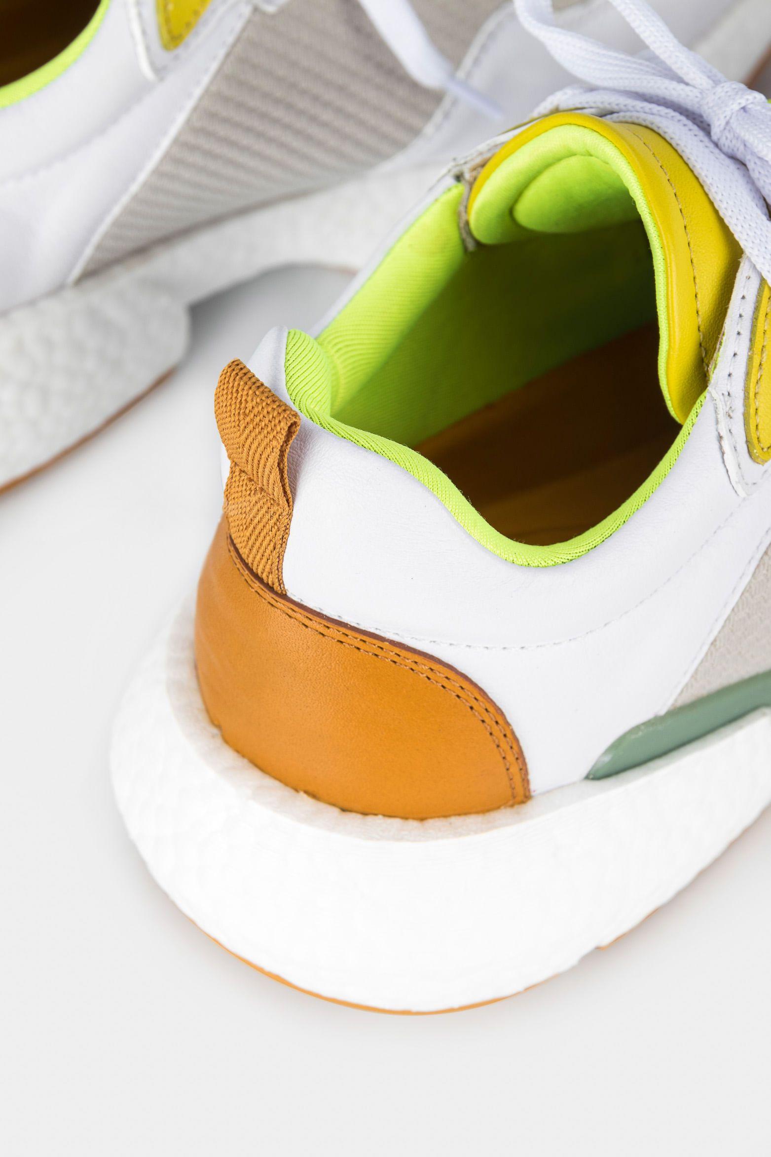 Vélez Zapatillas Citrino Cuero y Neopreno Para Mujer Blanco-4