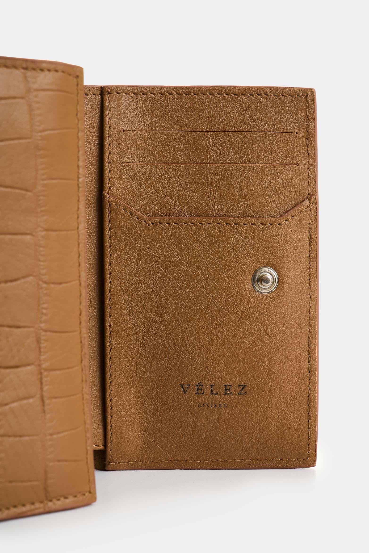 Vélez Billetera De Cuero Grabado Para Mujer Tessa Miel-3