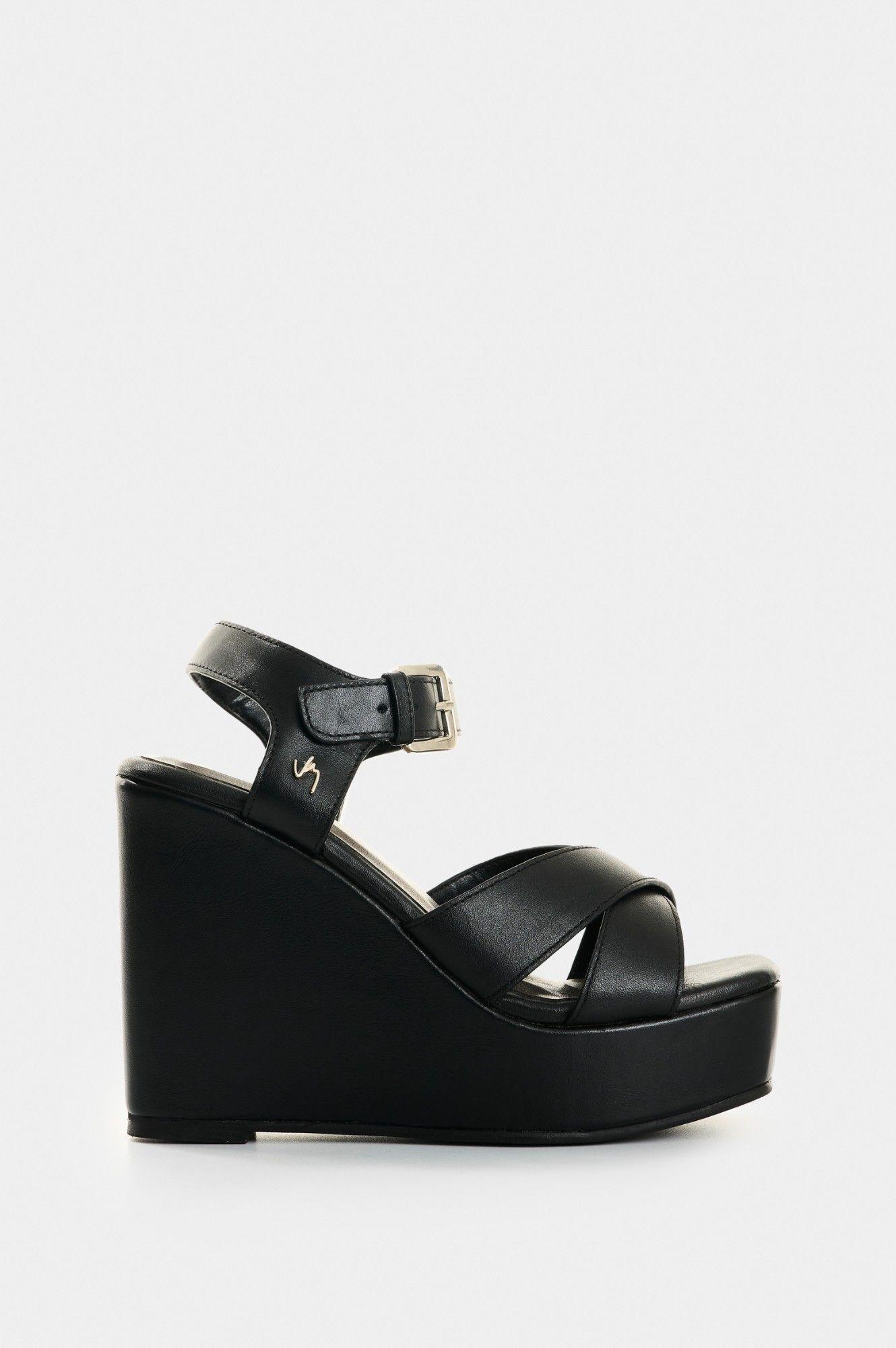Vélez Sandalia Plataforma Cuero Mujer Luzia Negro-0