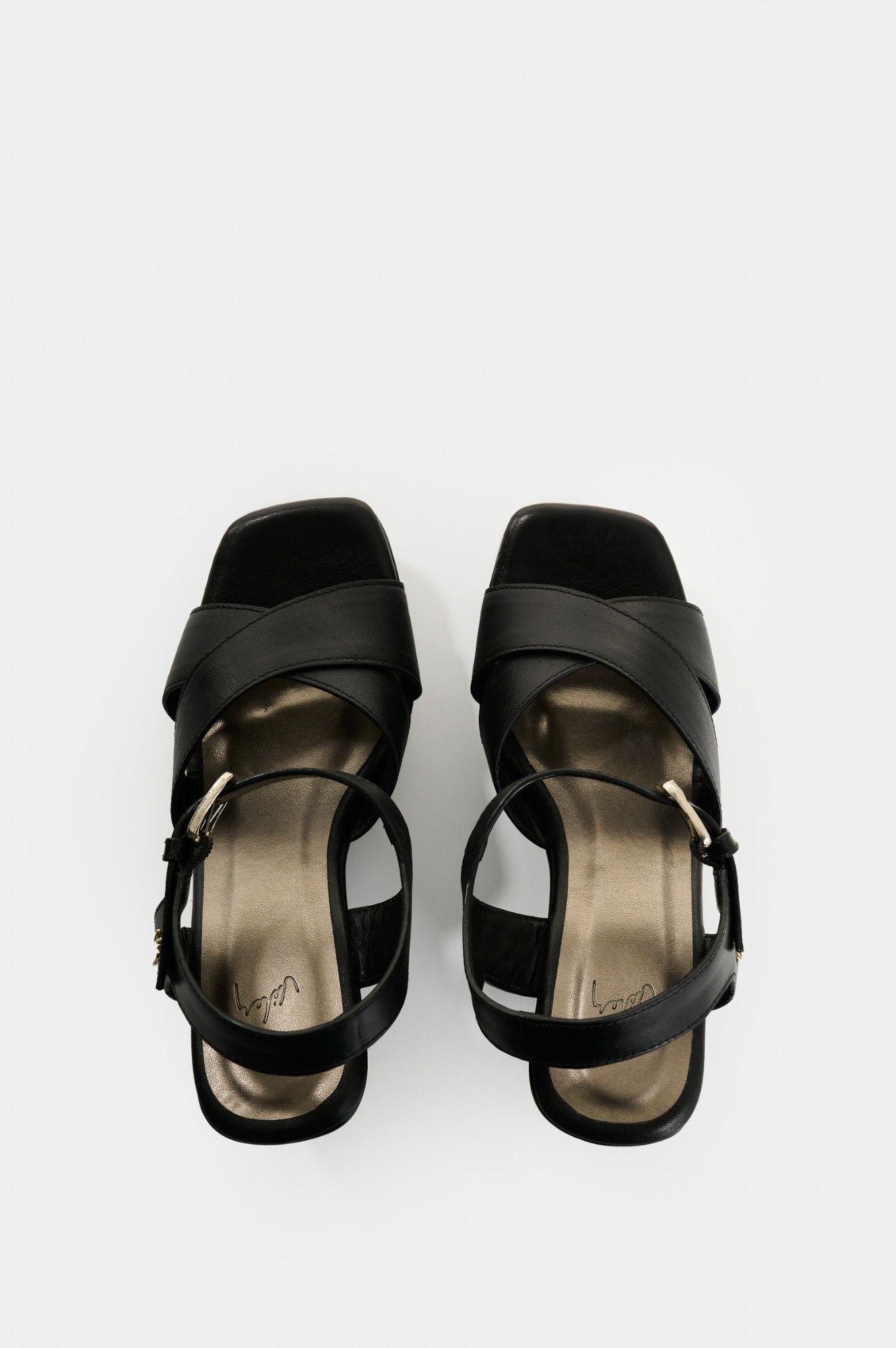 Vélez Sandalia Plataforma Cuero Mujer Luzia Negro-3