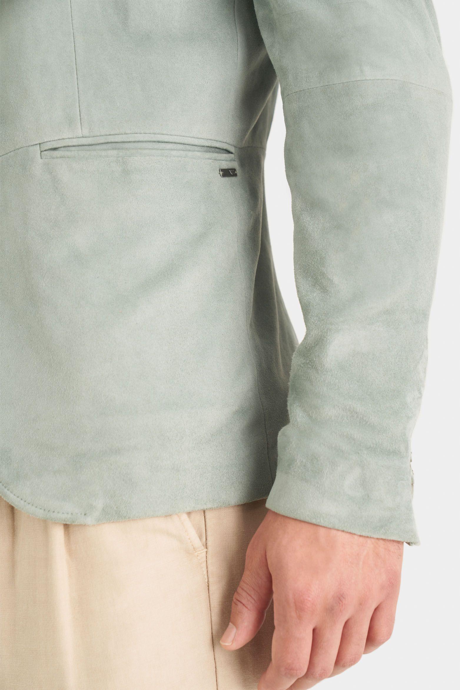 Vélez Blazer Niger Gamuza Hombre Fit Semi Ajustado Agua Marina-3