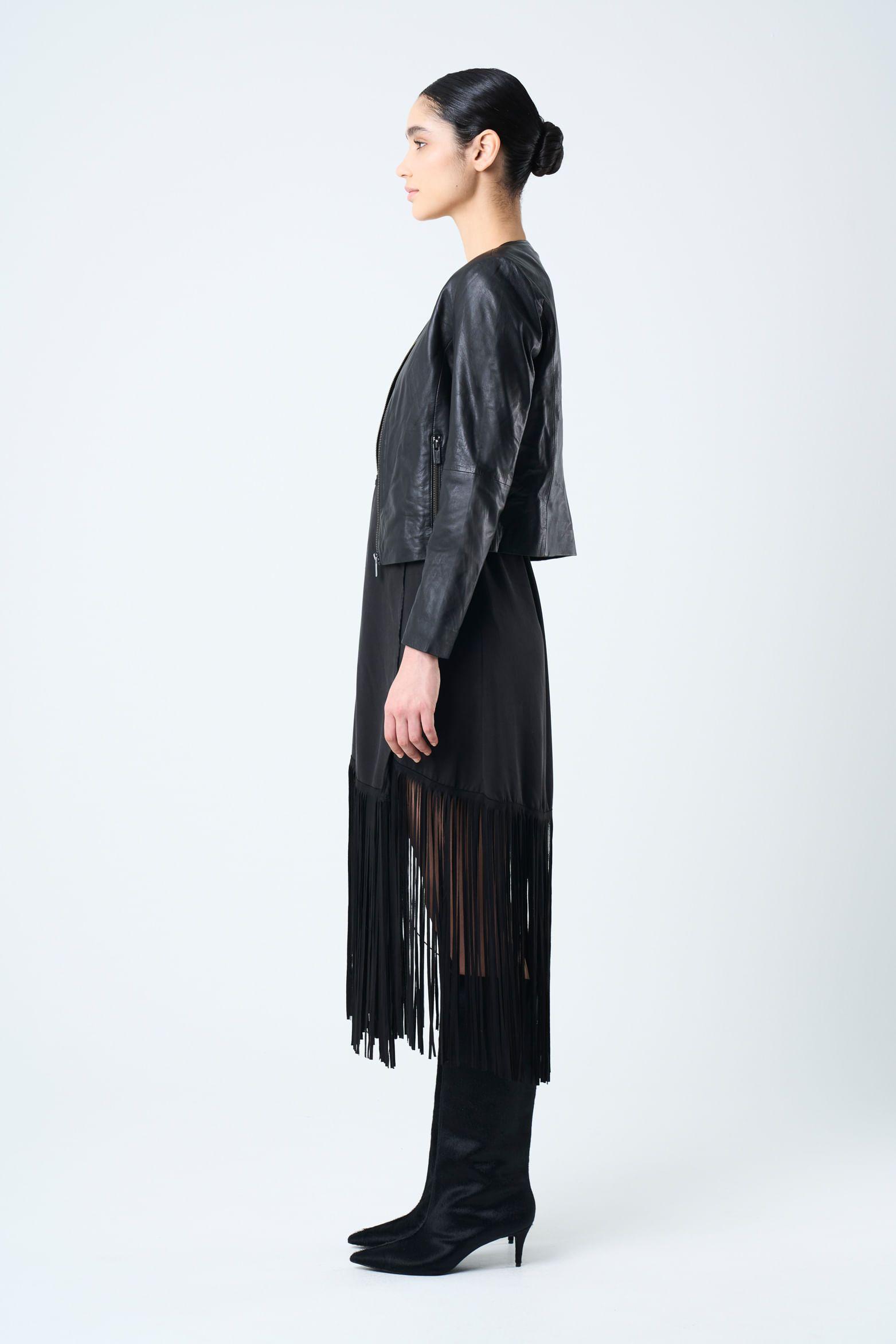 Vélez Chaqueta De Cuero Para Mujer Denver Negro-1
