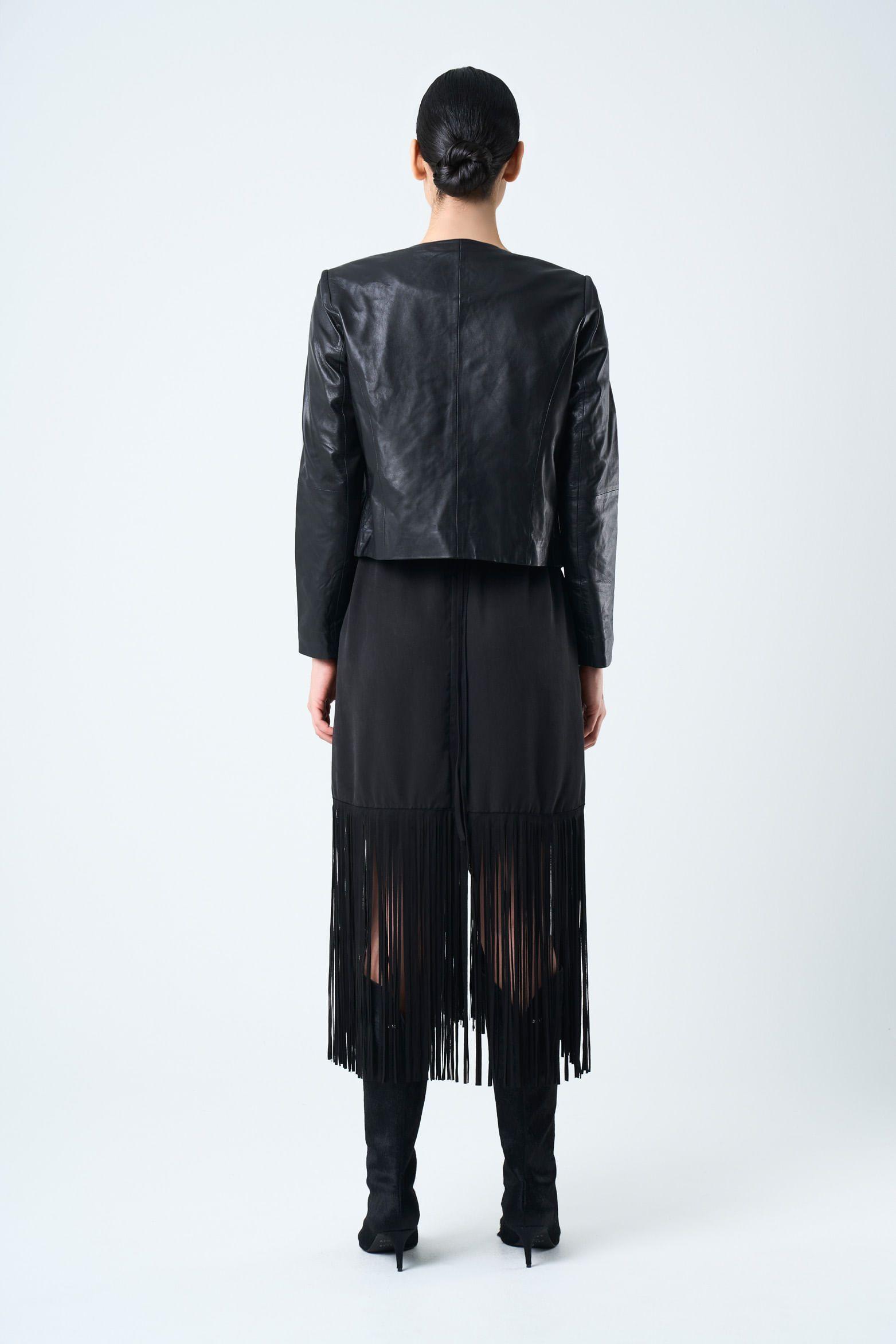 Vélez Chaqueta De Cuero Para Mujer Denver Negro-2