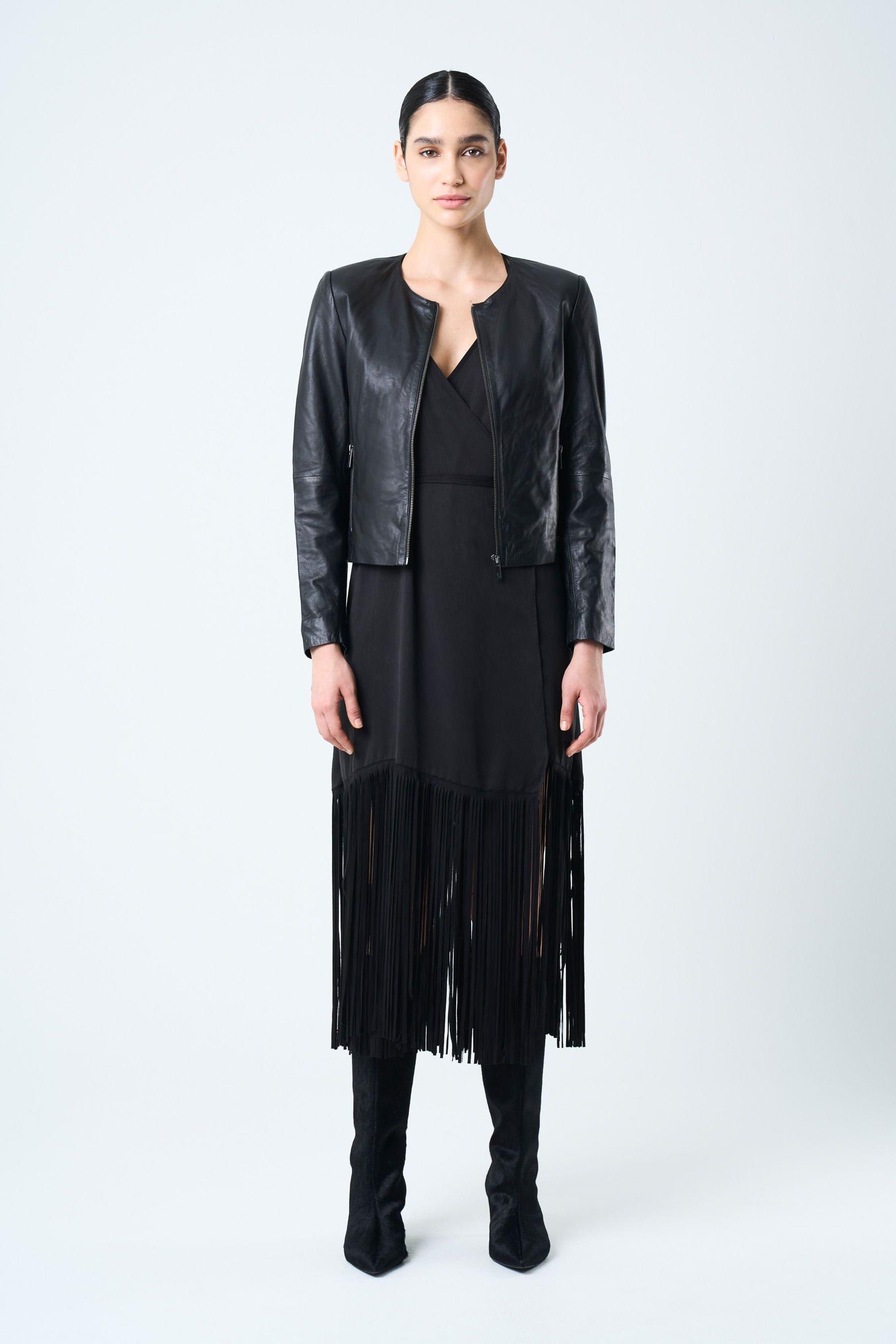 Vélez Chaqueta De Cuero Para Mujer Denver Negro-3