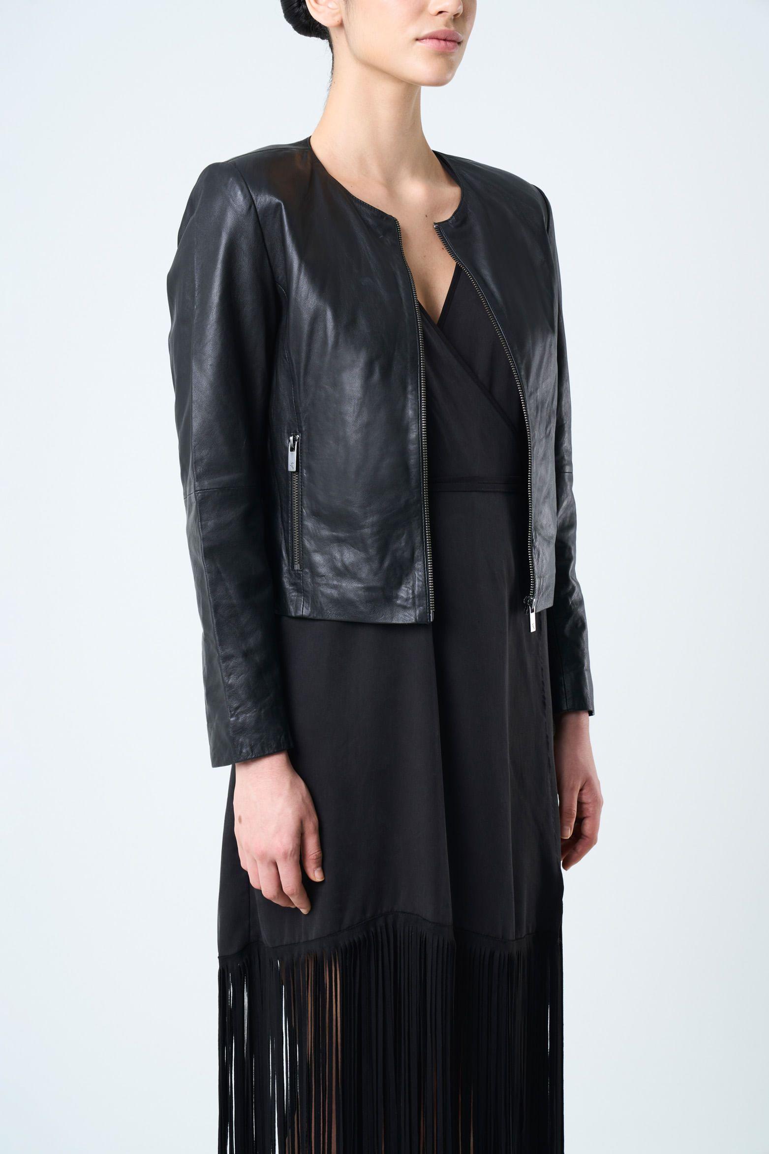 Vélez Chaqueta De Cuero Para Mujer Denver Negro-4