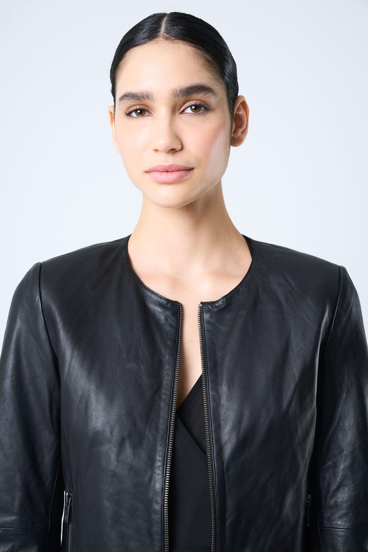 Vélez Chaqueta De Cuero Para Mujer Denver Negro-5