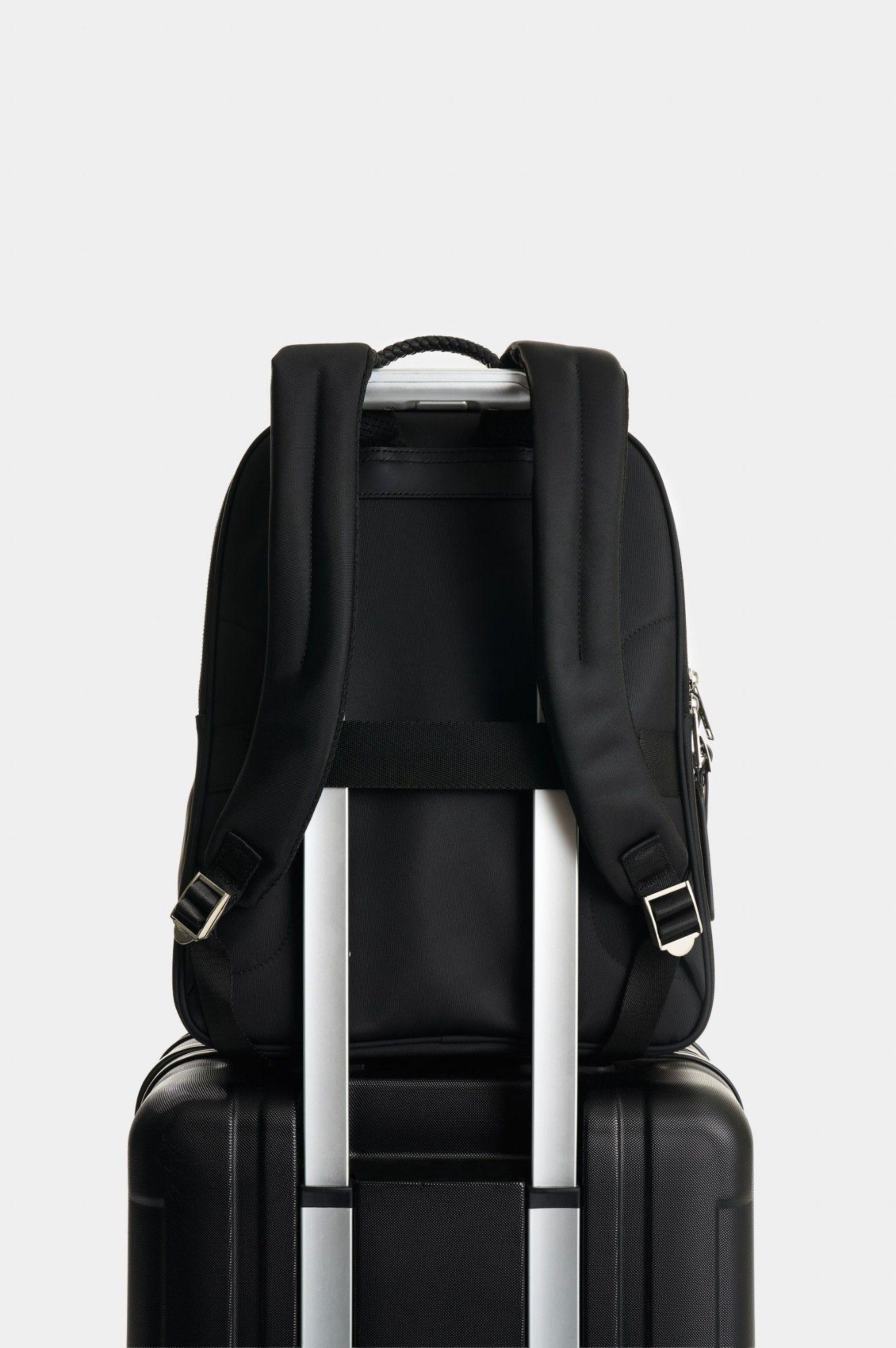Vélez Mochila Cuero Y Lona Mujer Legal Negro-2