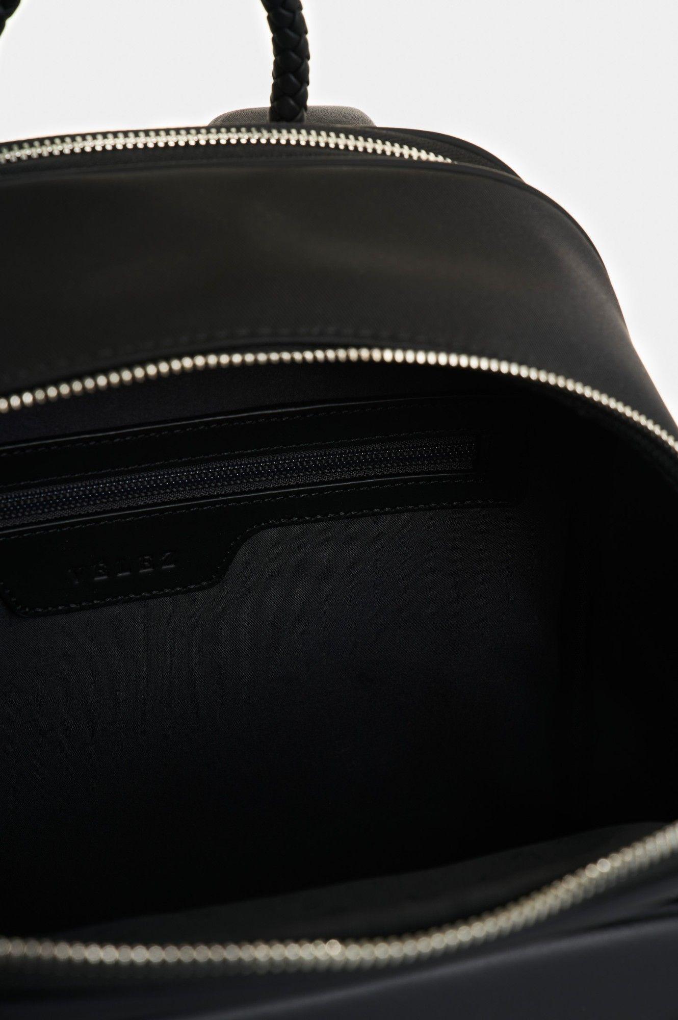 Vélez Mochila Cuero Y Lona Mujer Legal Negro-4