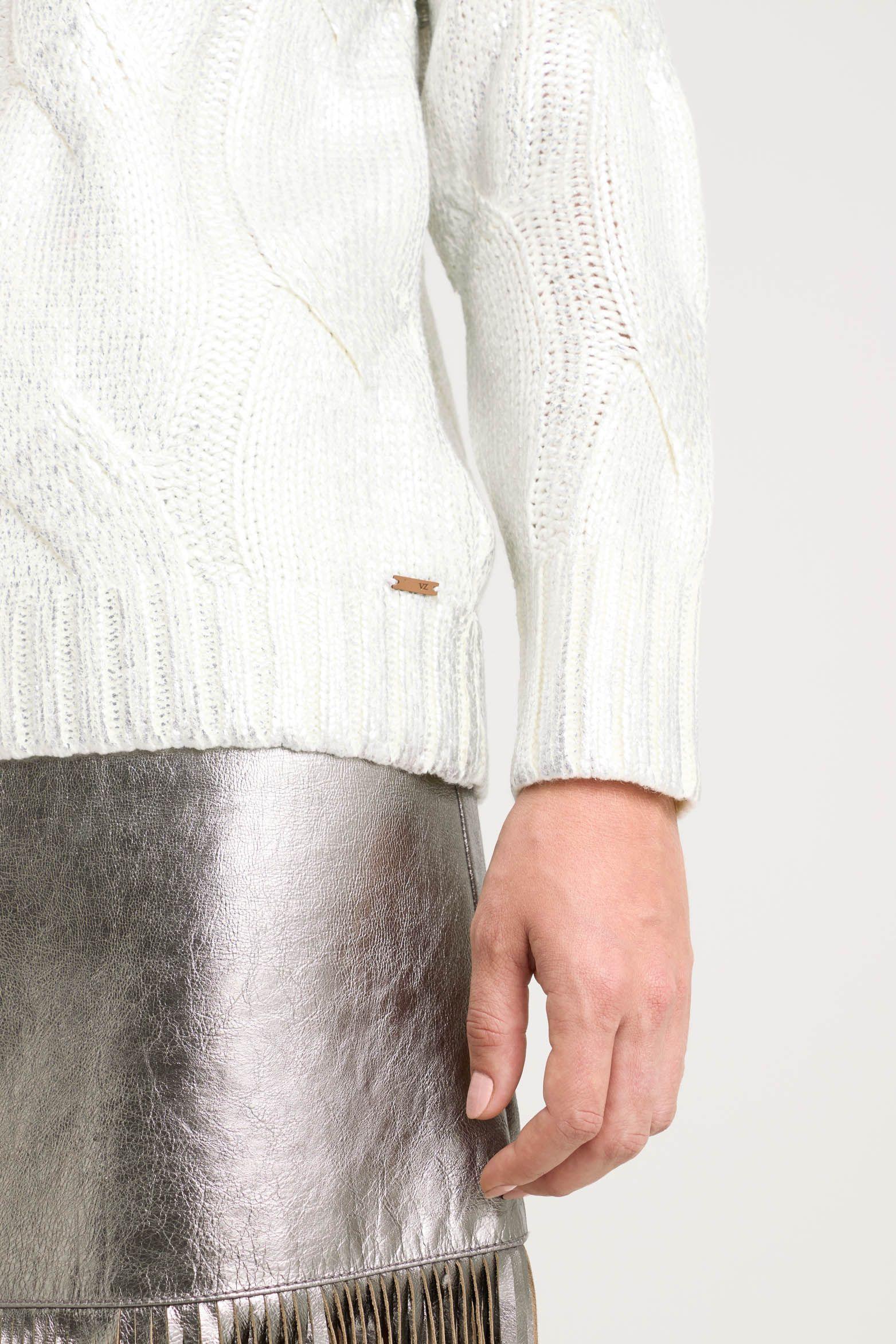 Vélez Sweater Rock Tejido Rectilíneo Mujer Metalizado Crema-4