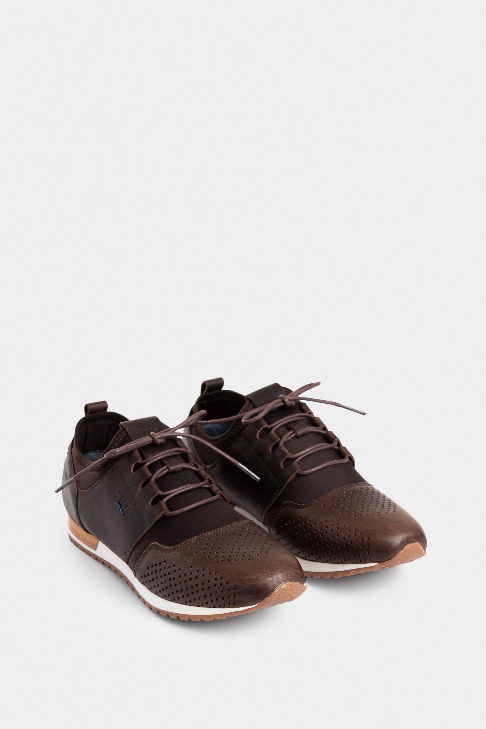 Vélez Tenis Deportivos De Cuero Neopreno Café-1