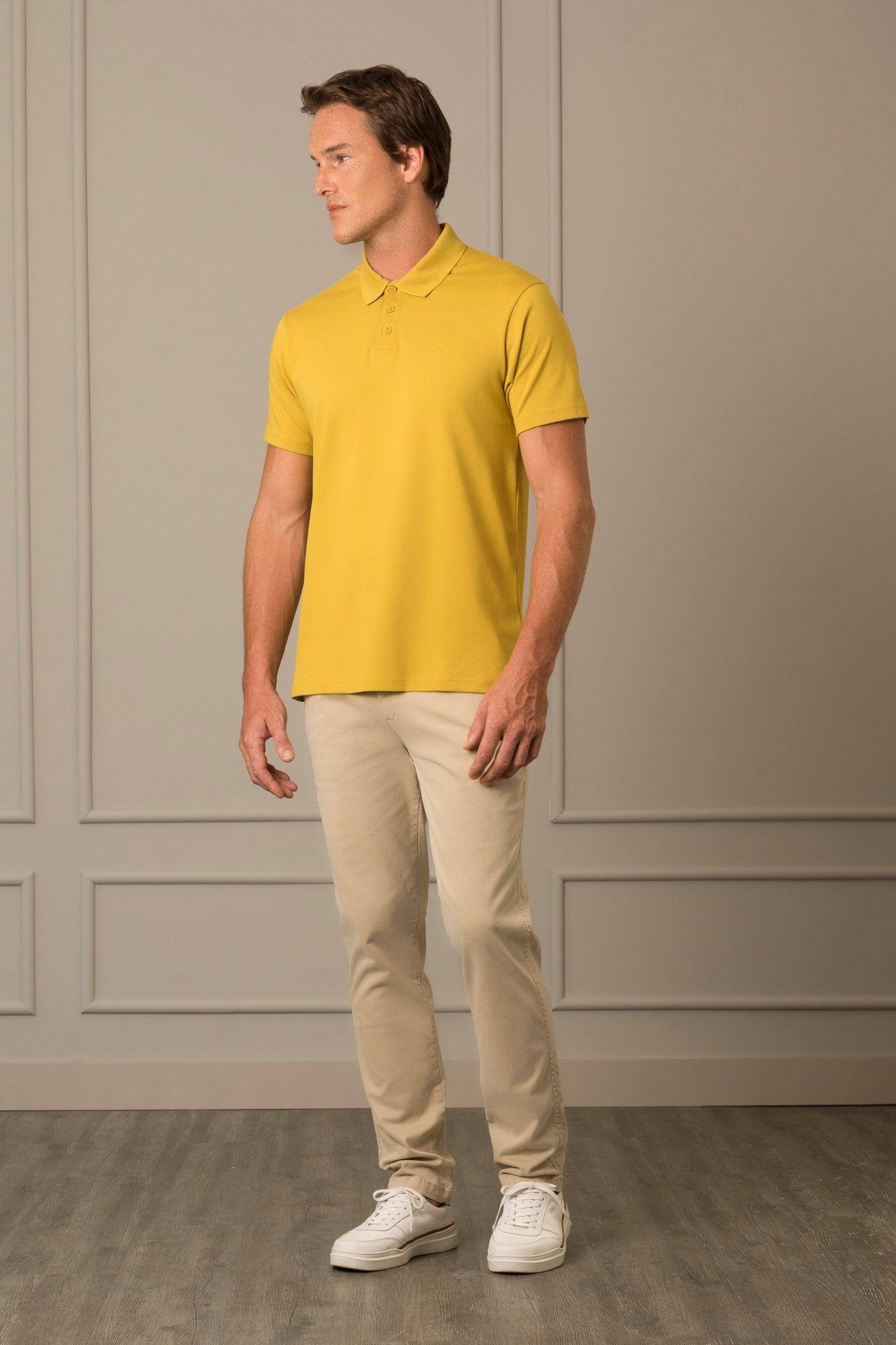 Vélez Polera Con Cuello Agustín Para Hombre Mostaza-1