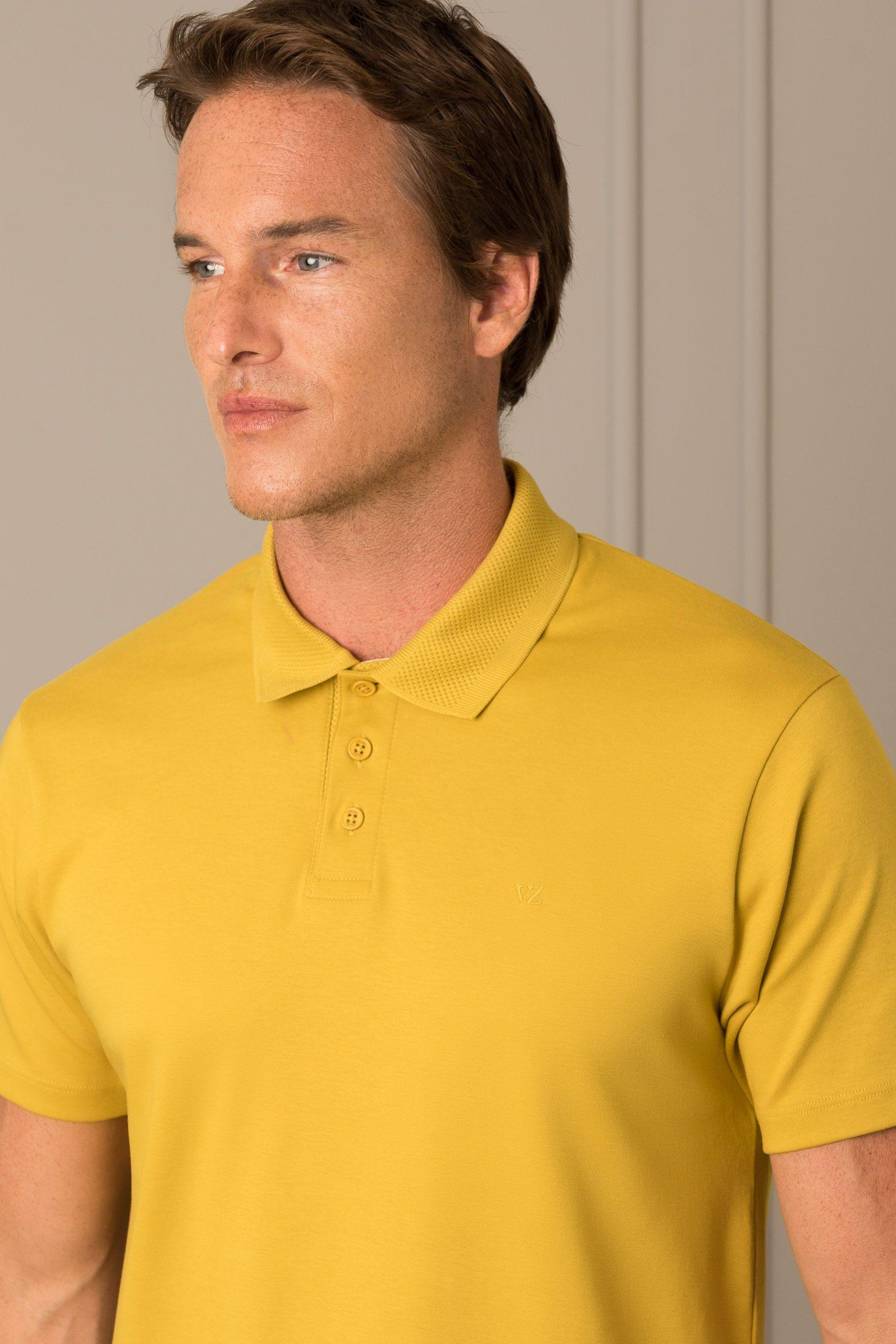 Vélez Polera Con Cuello Agustín Para Hombre Mostaza-2