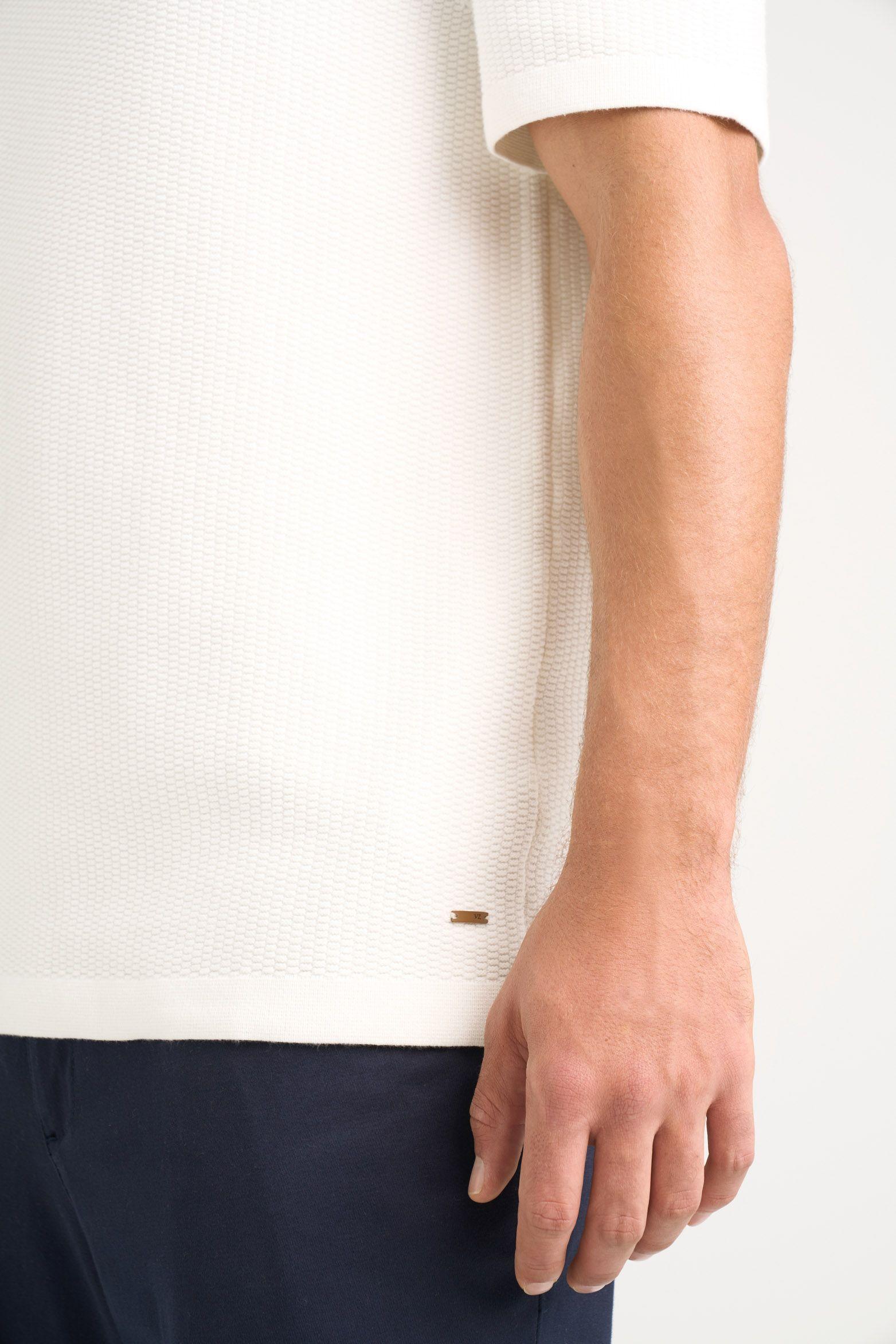 Vélez Polera Lucca Manga Corta Hombre Cuello Redondo Crema-4