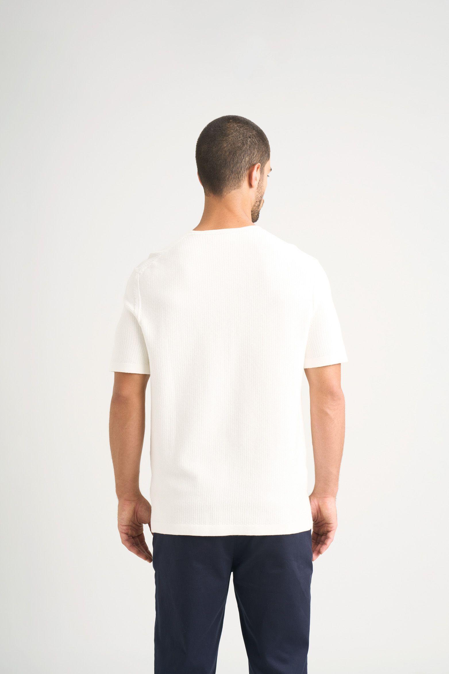Vélez Polera Lucca Manga Corta Hombre Cuello Redondo Crema-5