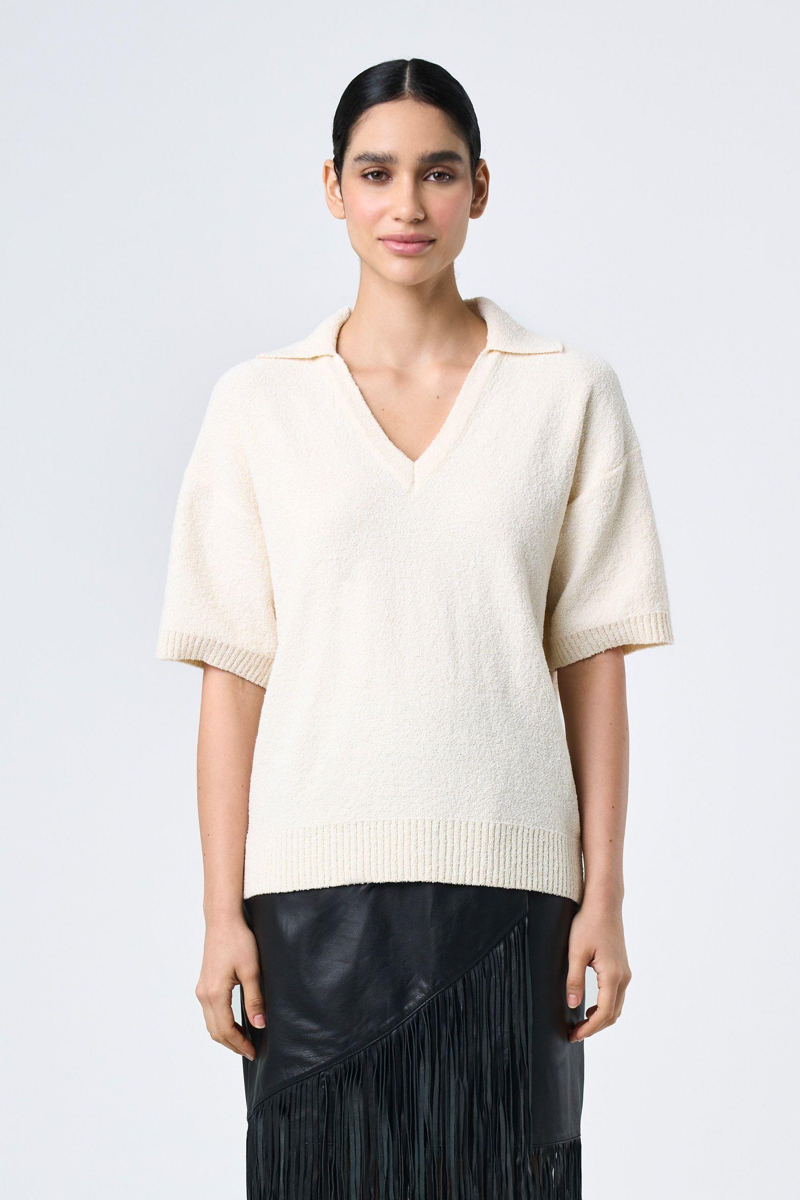 Vélez Polera Vestigio Para Mujer Oversized Crema-0