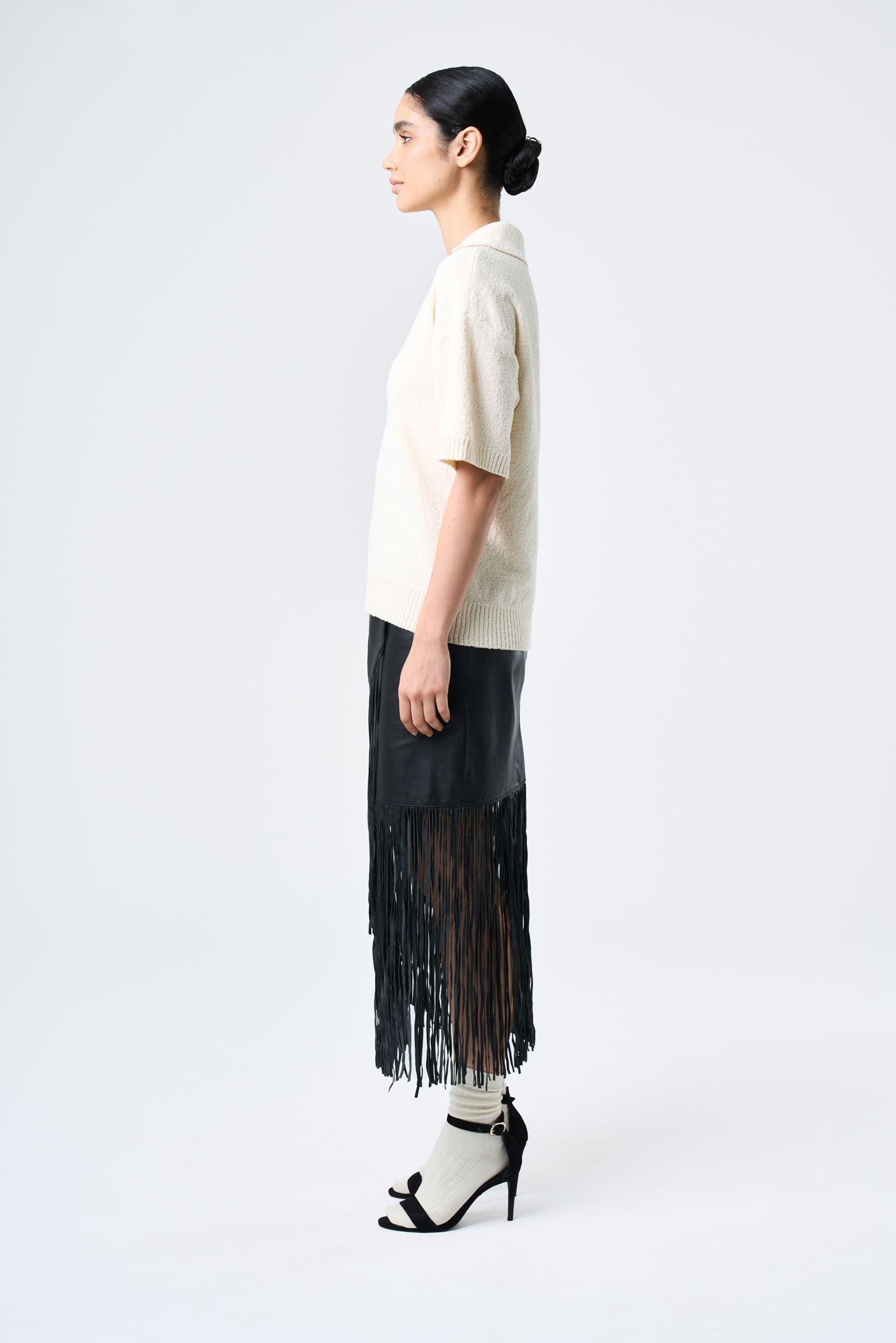 Vélez Polera Vestigio Para Mujer Oversized Crema-1