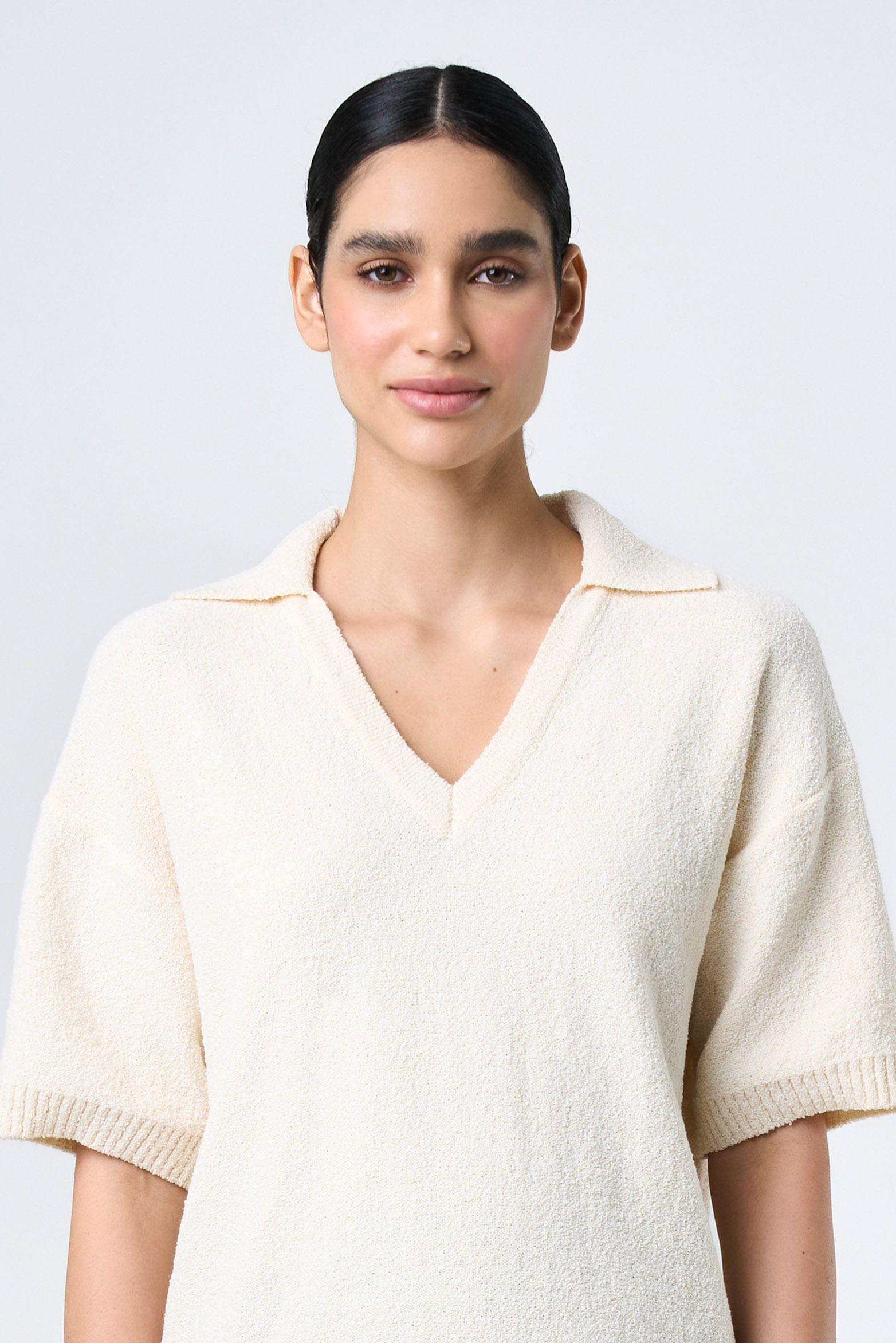 Vélez Polera Vestigio Para Mujer Oversized Crema-5