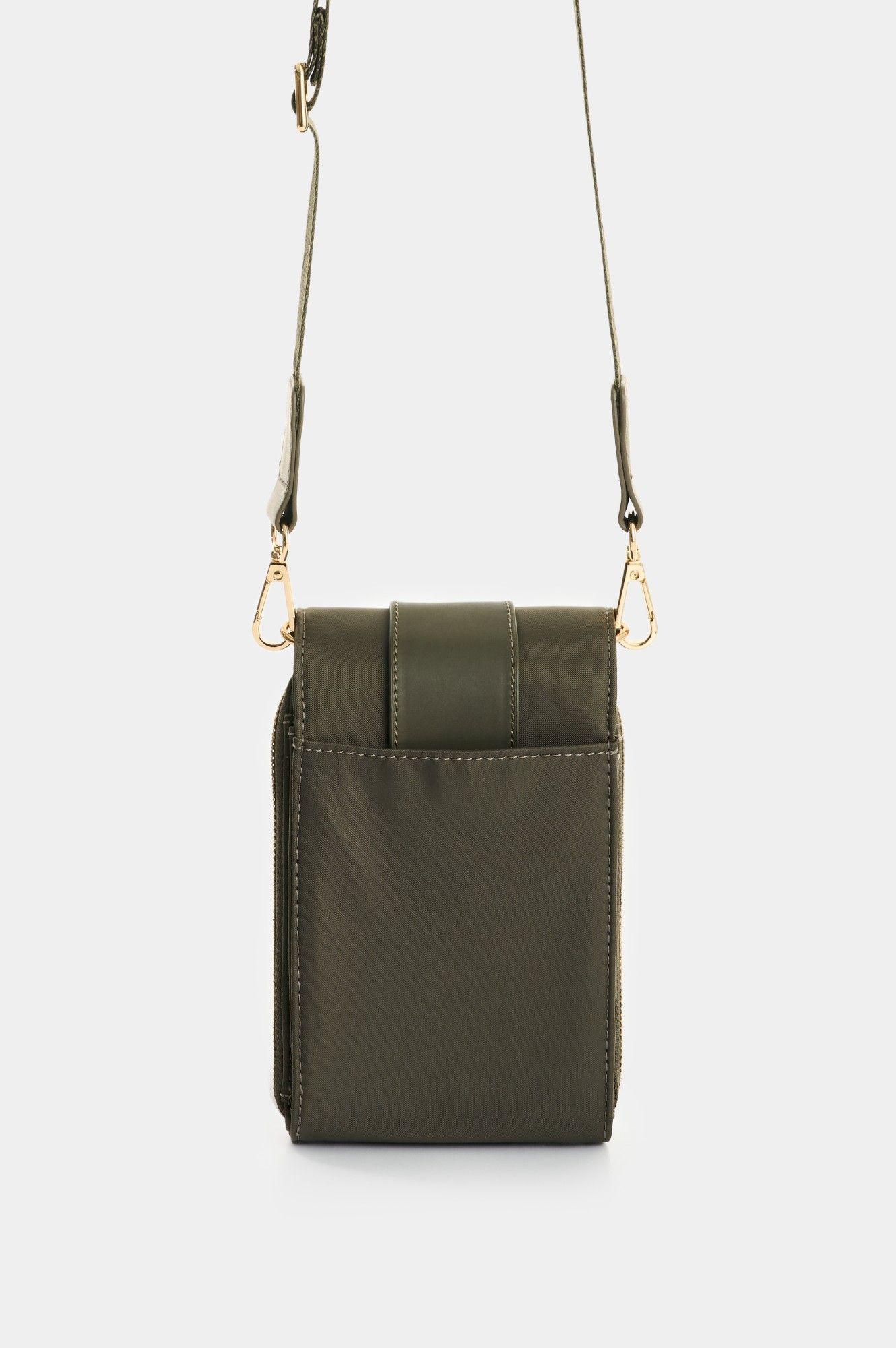 Vélez Cartera Bandolera En Lona Y Cuero Mujer Astra Verde Oliva-2