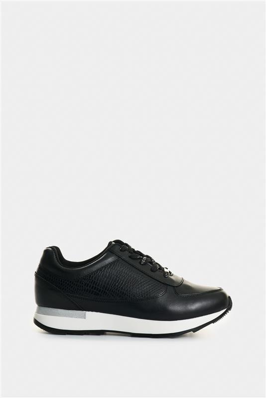 Vélez Zapatillas Cuero Detalle Grabado Mujer Tropical2 Negro-0