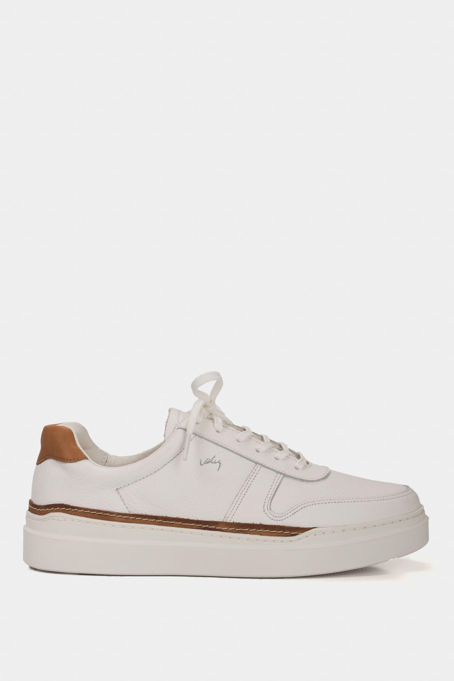 Vélez Zapatillas Casual Whited Cuero Hombre Contraste Blanco-0