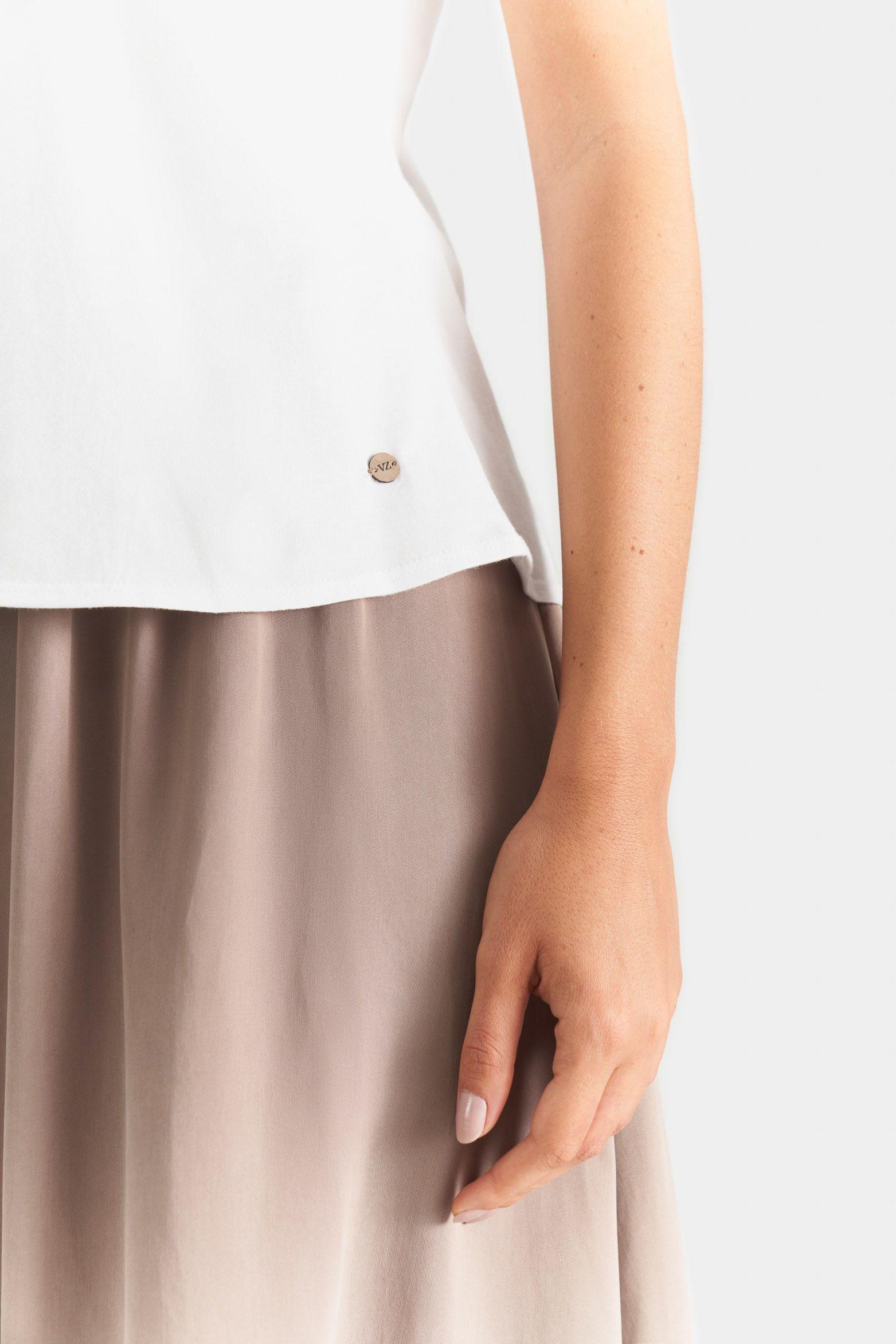 Vélez Polera Básica Mujer Millaré Metálico corativo Blanco-3