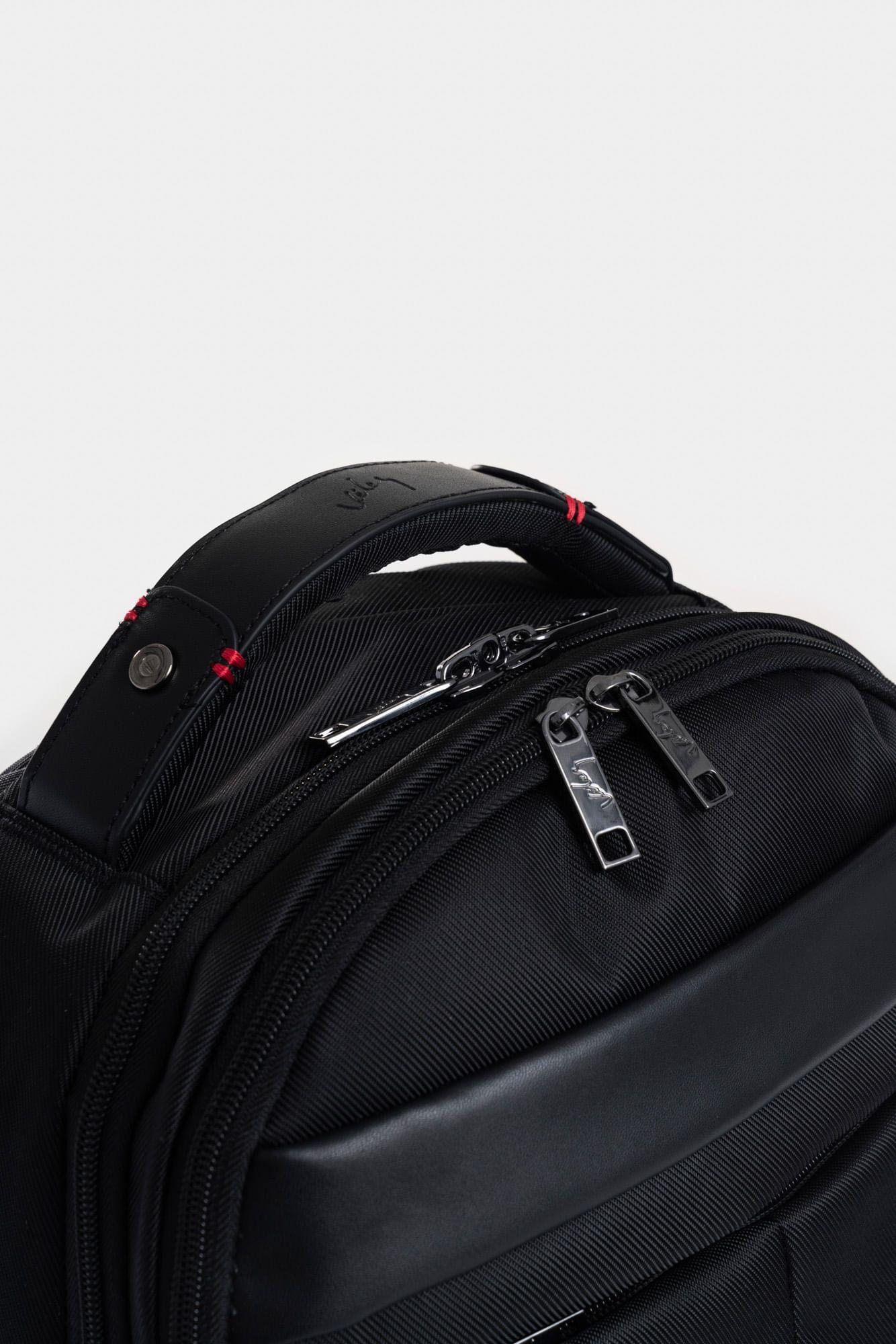 Vélez Mochila Lona Monocromático Negro-3