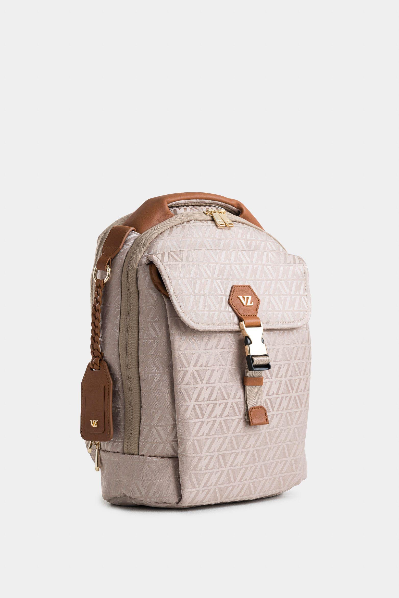 Morral bloom 2 jacquard monograma VZ para mujer porta trolley Beige-1
