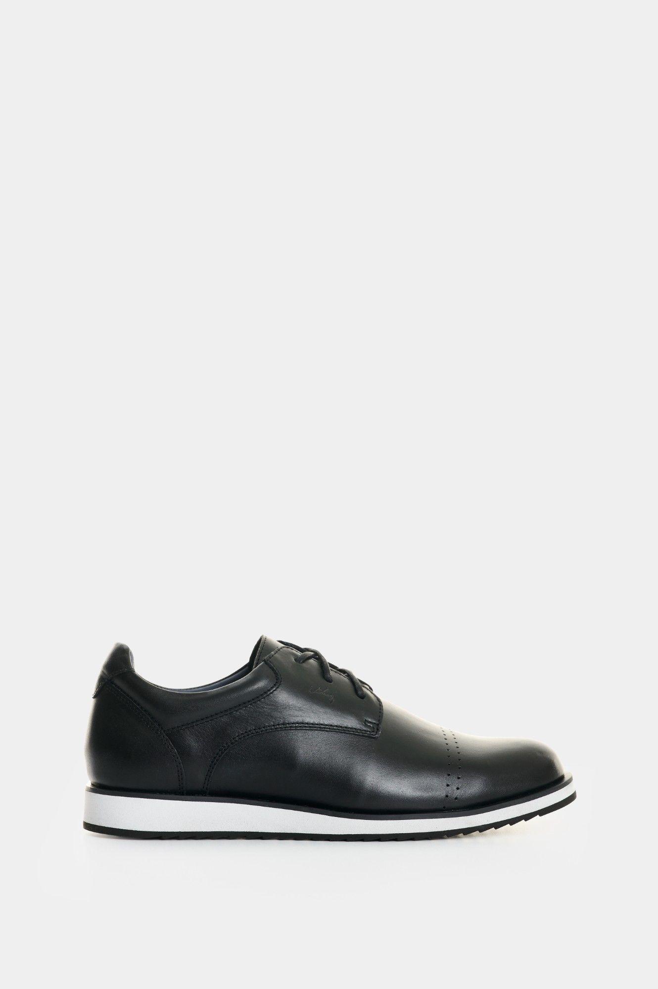 Vélez Zapatos Cordón Piero Cuero Hombre Suela Con Apariencia Deportiva Negro-0