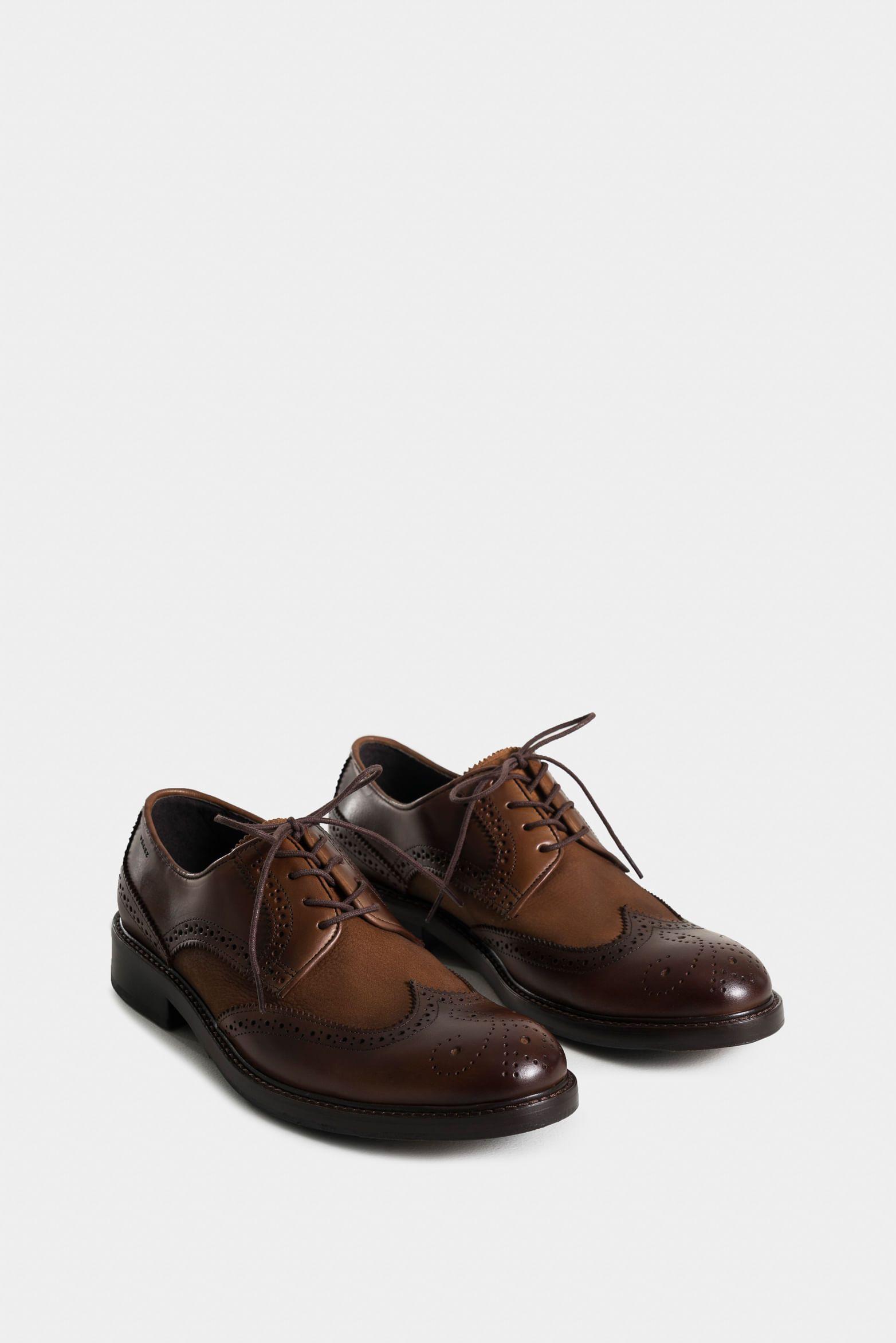 Vélez Zapatos Cordón Solar Cuero Hombre Texturas Miel-1