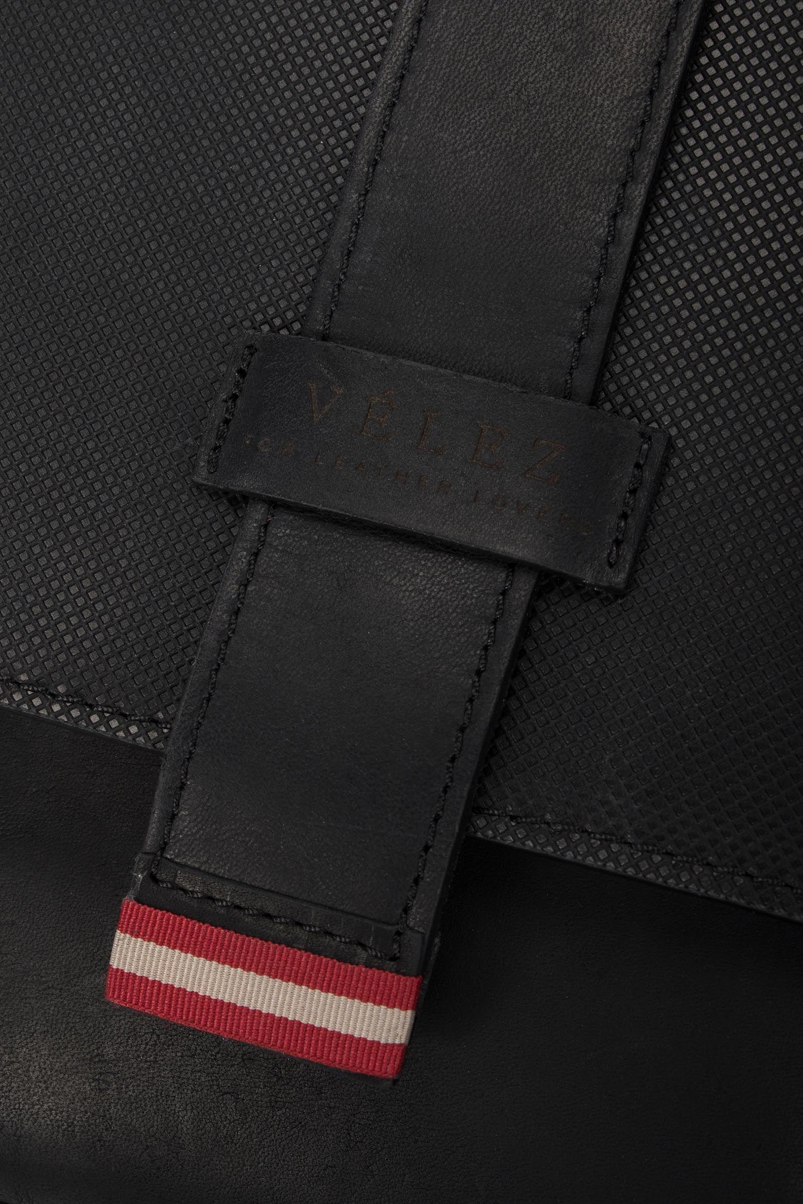 Vélez Bolso Bandolera Nuovo De Cuero Vintage  Negro-4