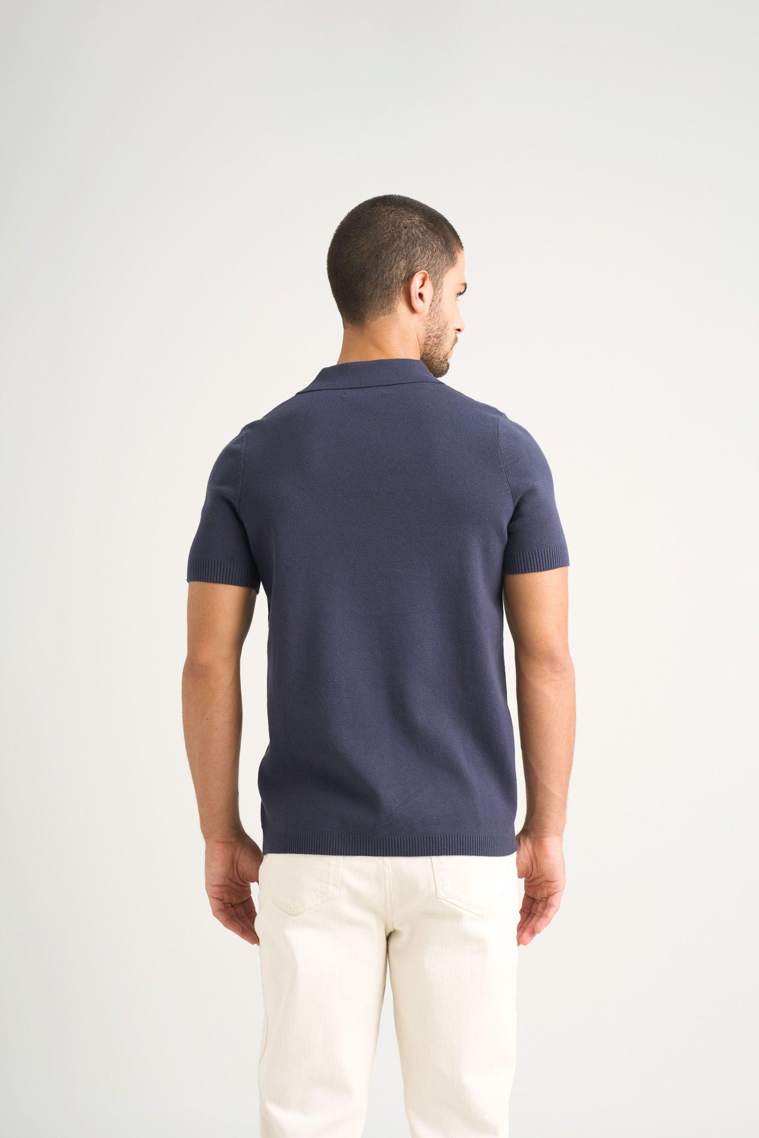Vélez Polo Tejida Para Hombre Cuello En V Azul Osc-5