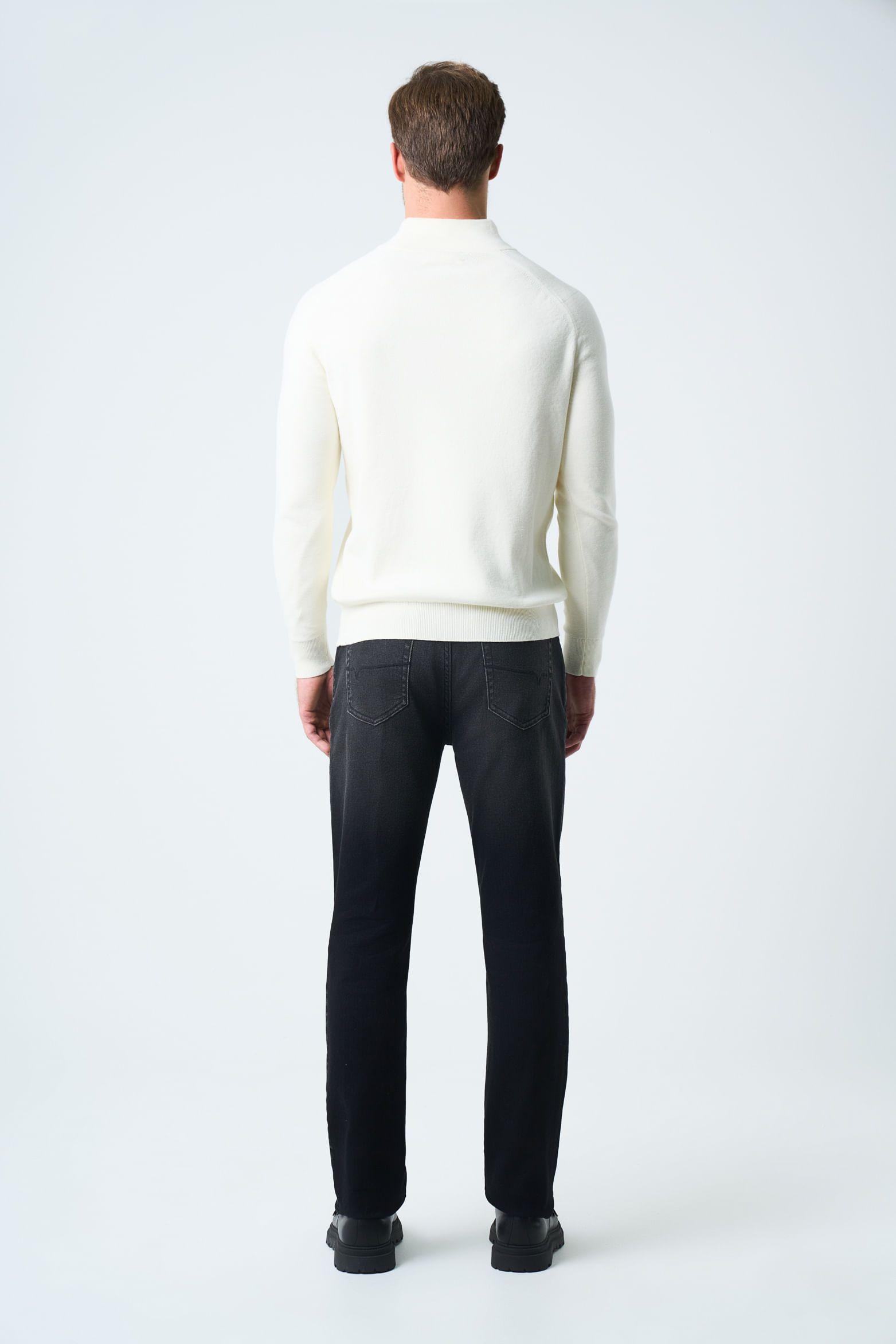 Vélez Sweater Misuri Tejido Para Hombre Cuello Alto Crema-2