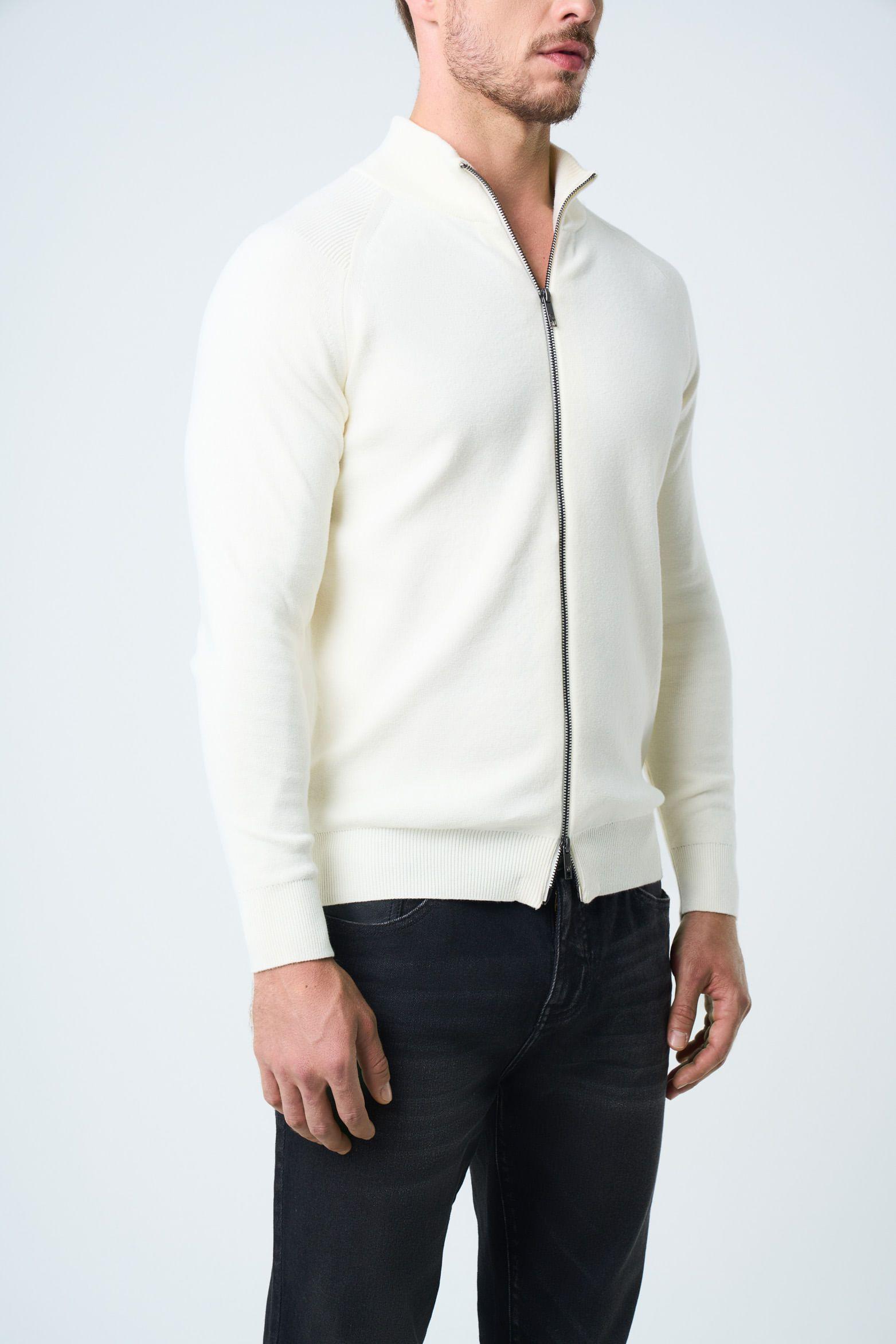 Vélez Sweater Misuri Tejido Para Hombre Cuello Alto Crema-4