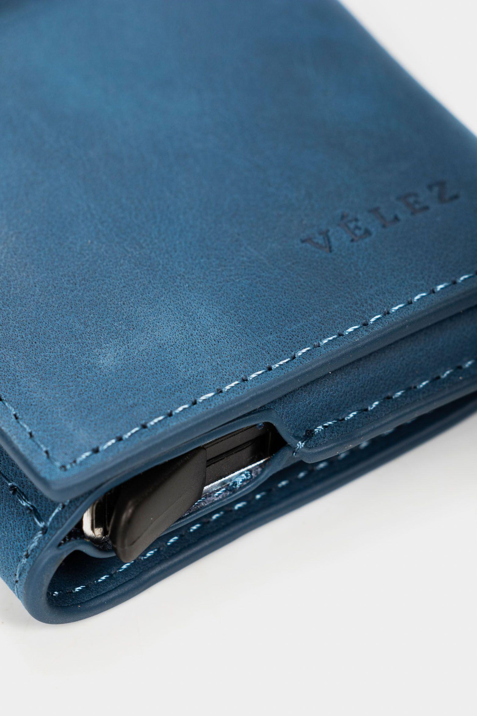 Vélez Porta Documentos De Cuero Tecnológico Azul Osc-3
