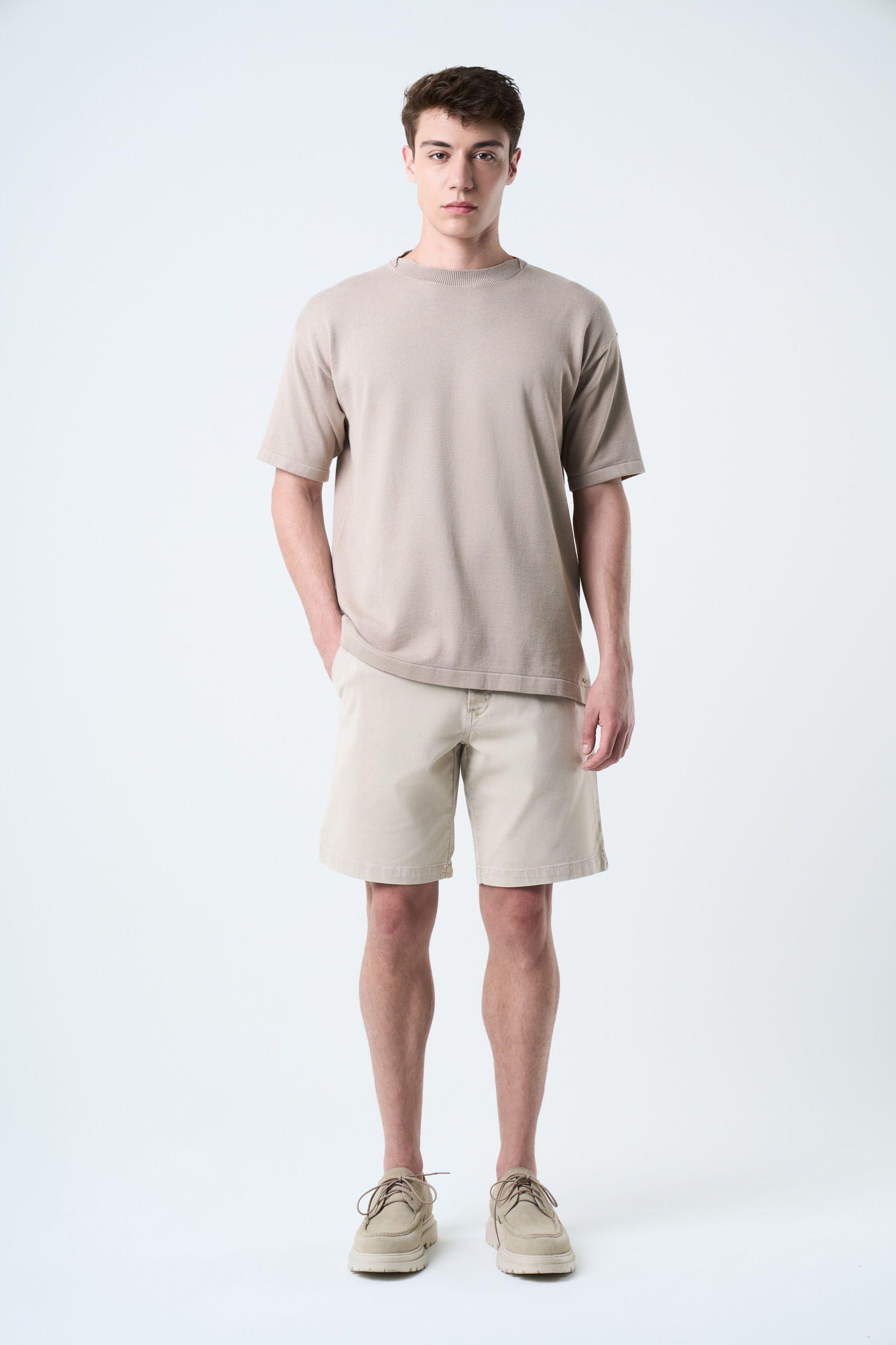 Vélez Short Bermuda Acacia En Drill Hombre  Amplia Crema-0