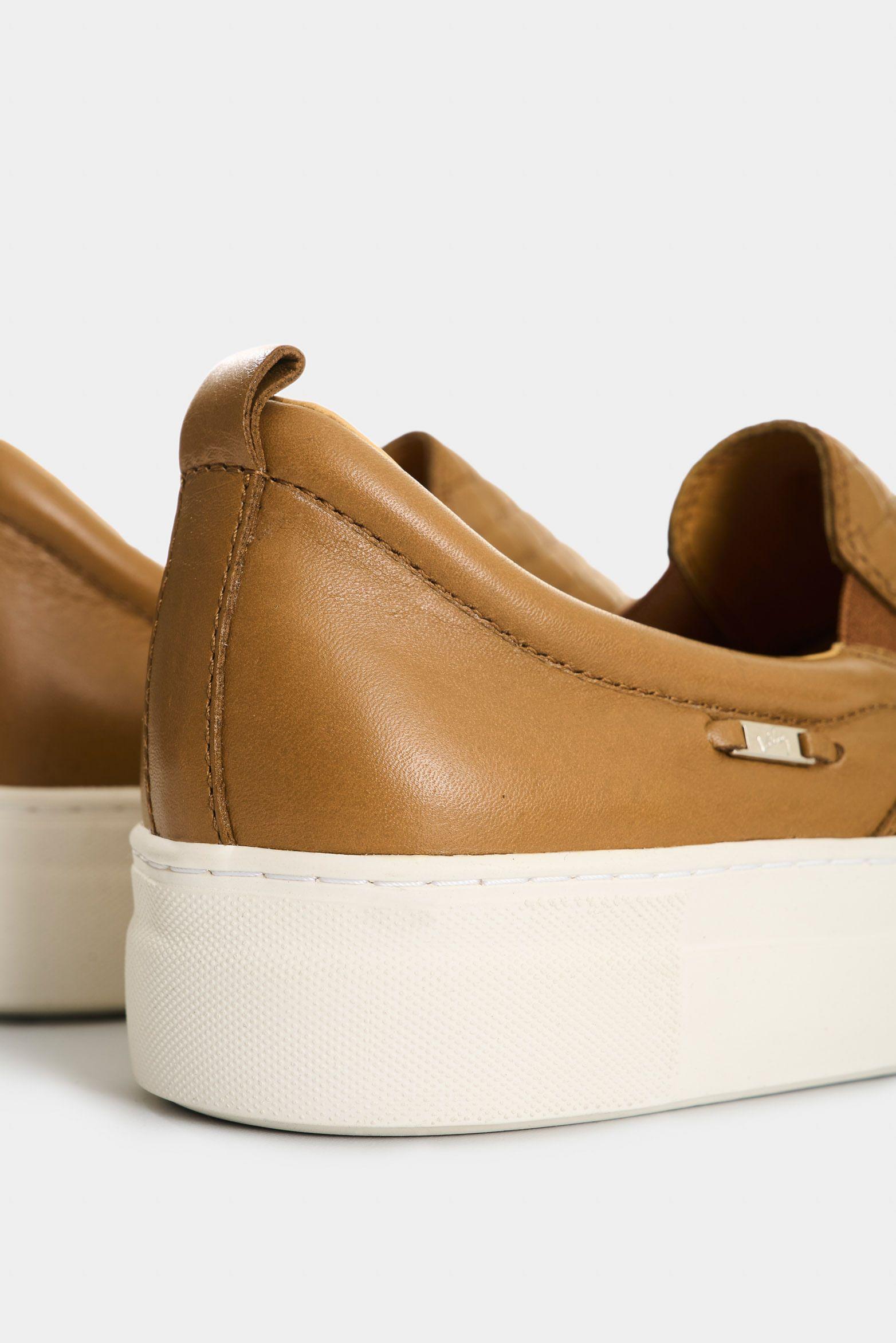 Vélez Mocasines De Cuero Grabado Para Mujer Anastasia Miel-4