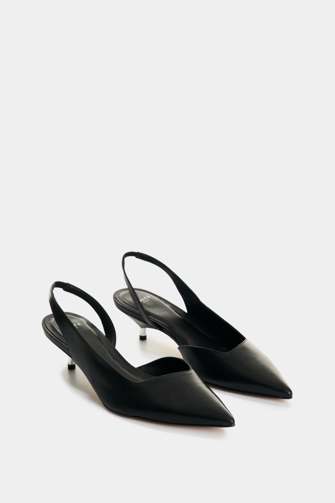 Vélez Zapato Taco Cerrados Cuero Mujer Aura Negro-1