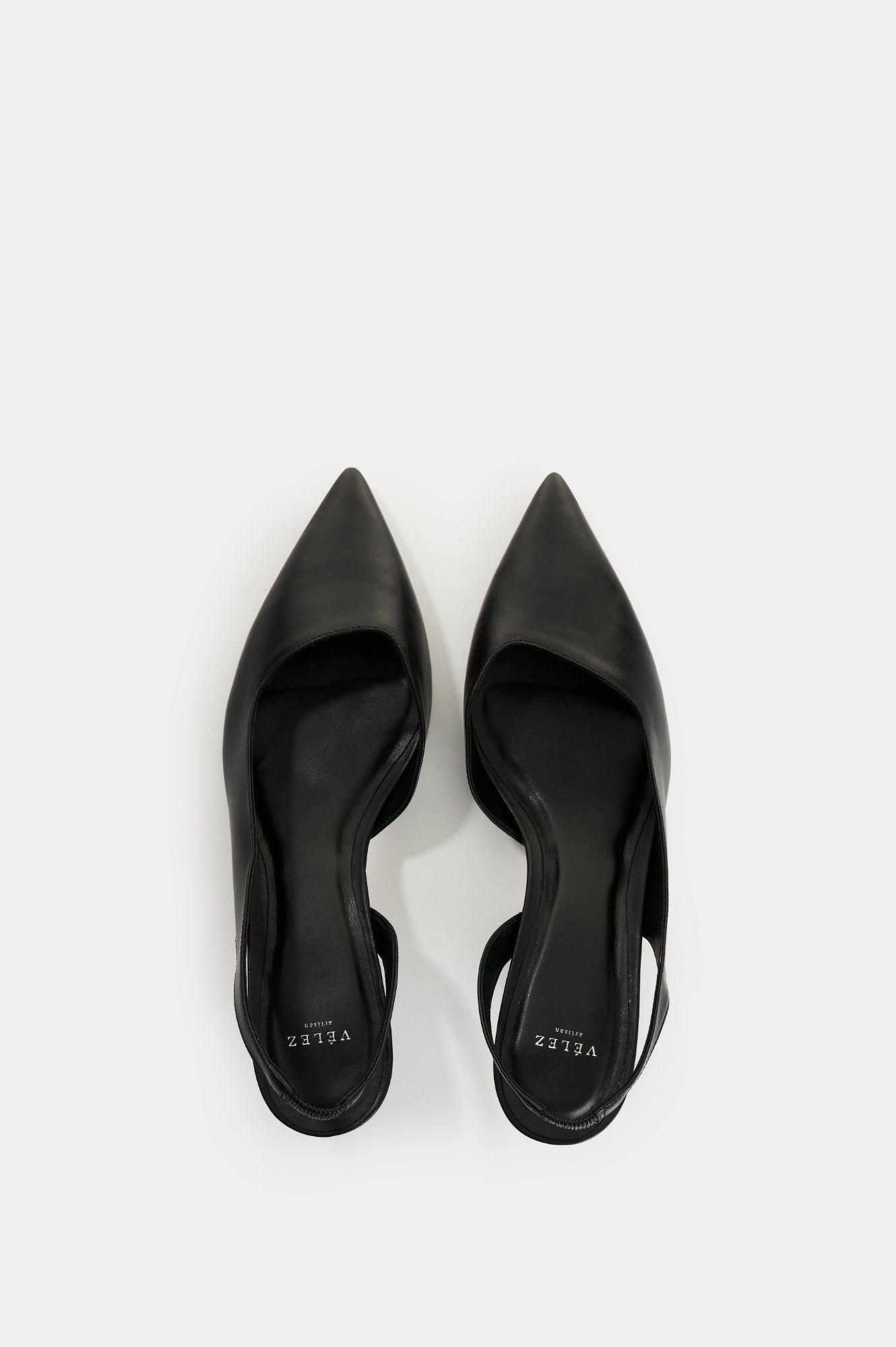 Vélez Zapato Taco Cerrados Cuero Mujer Aura Negro-3