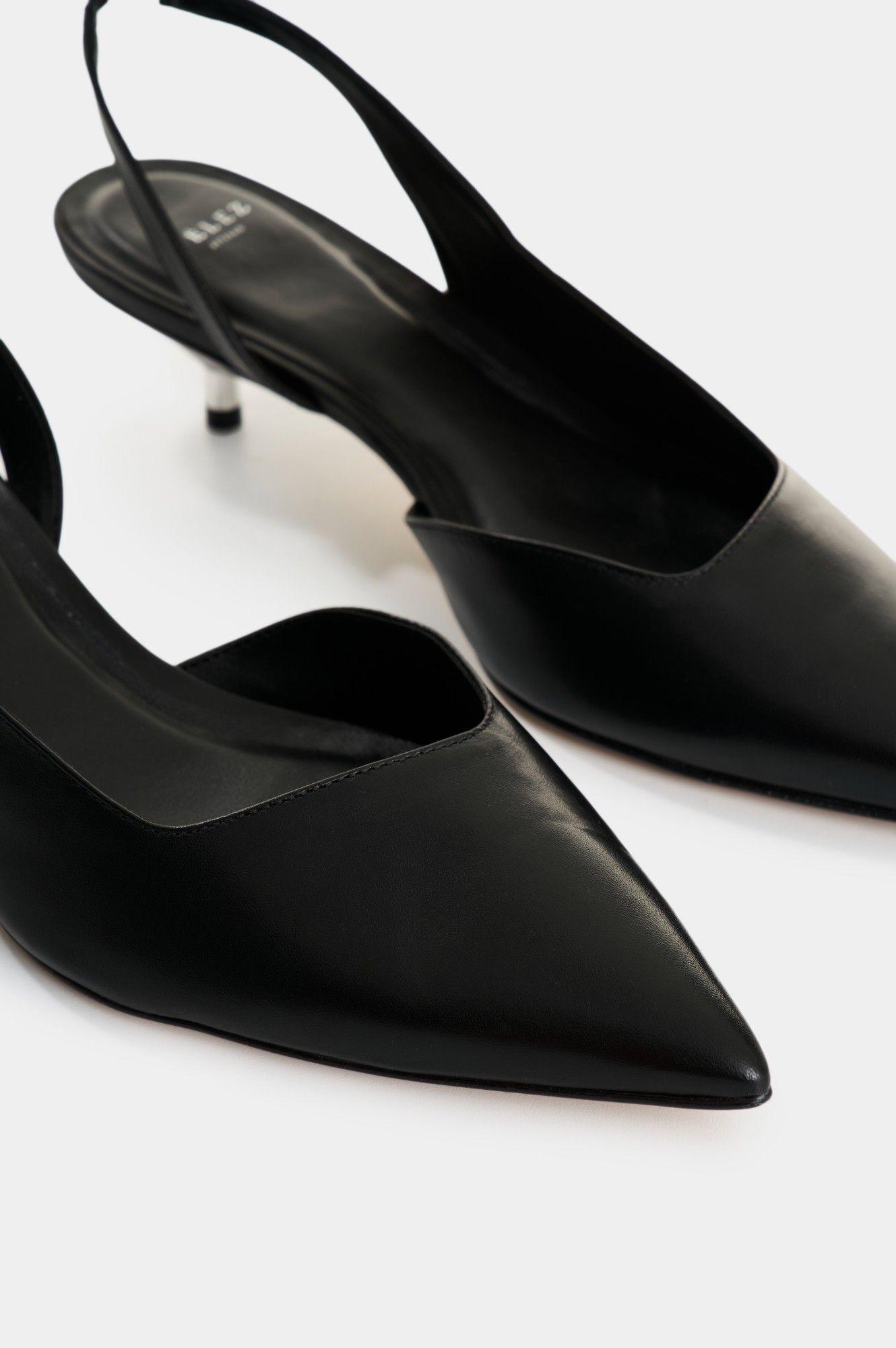 Vélez Zapato Taco Cerrados Cuero Mujer Aura Negro-4