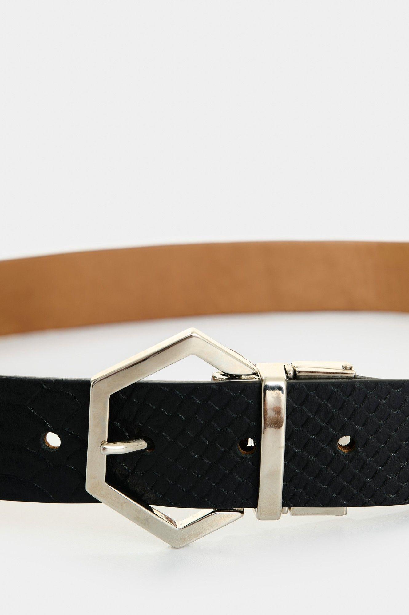 Vélez Cinturón Doble Faz Cuero Mujer Marilia Negro-3