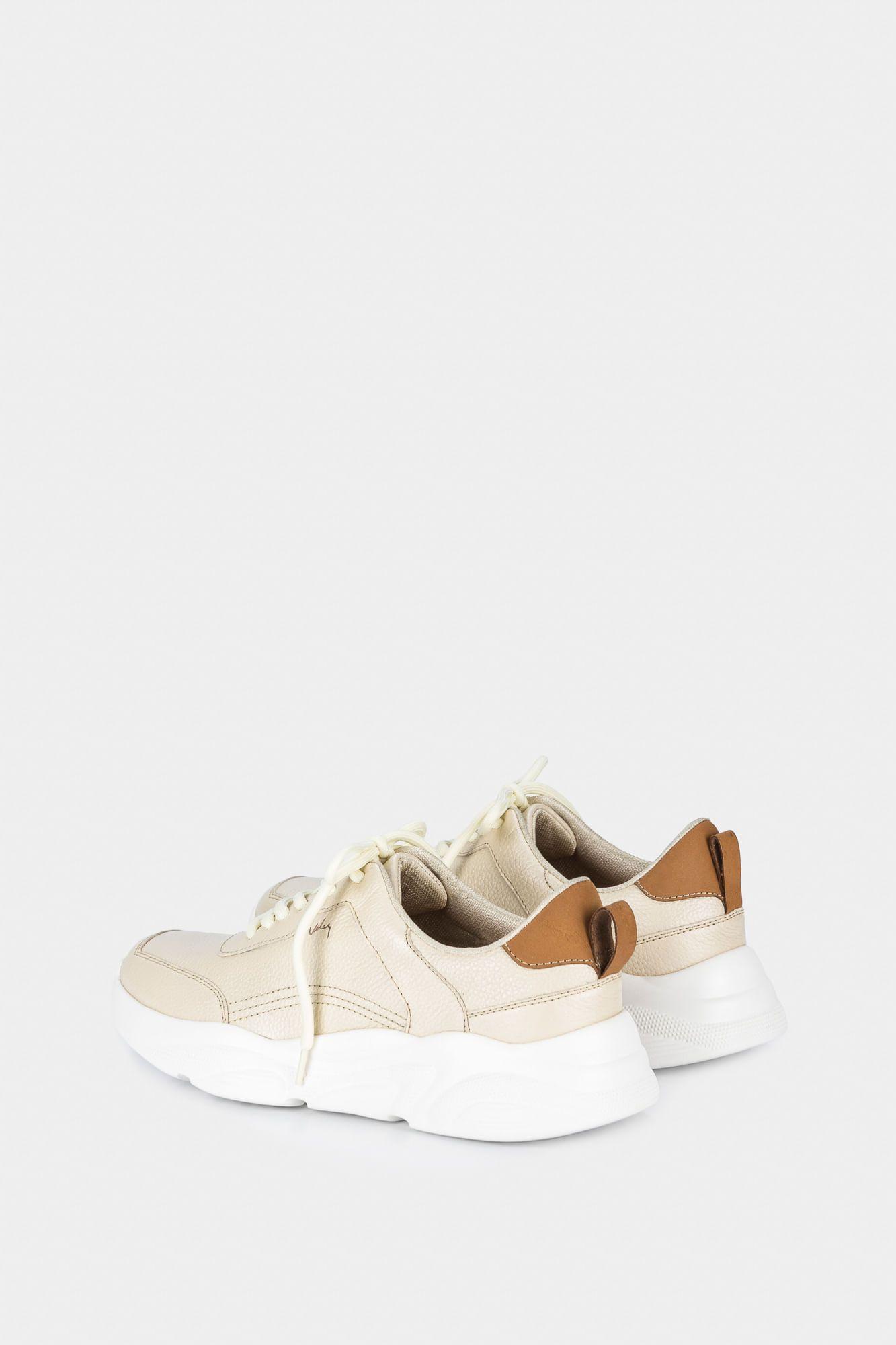 Vélez Zapatillas Mori Cuero Mujer Suela portiva Dorado-2