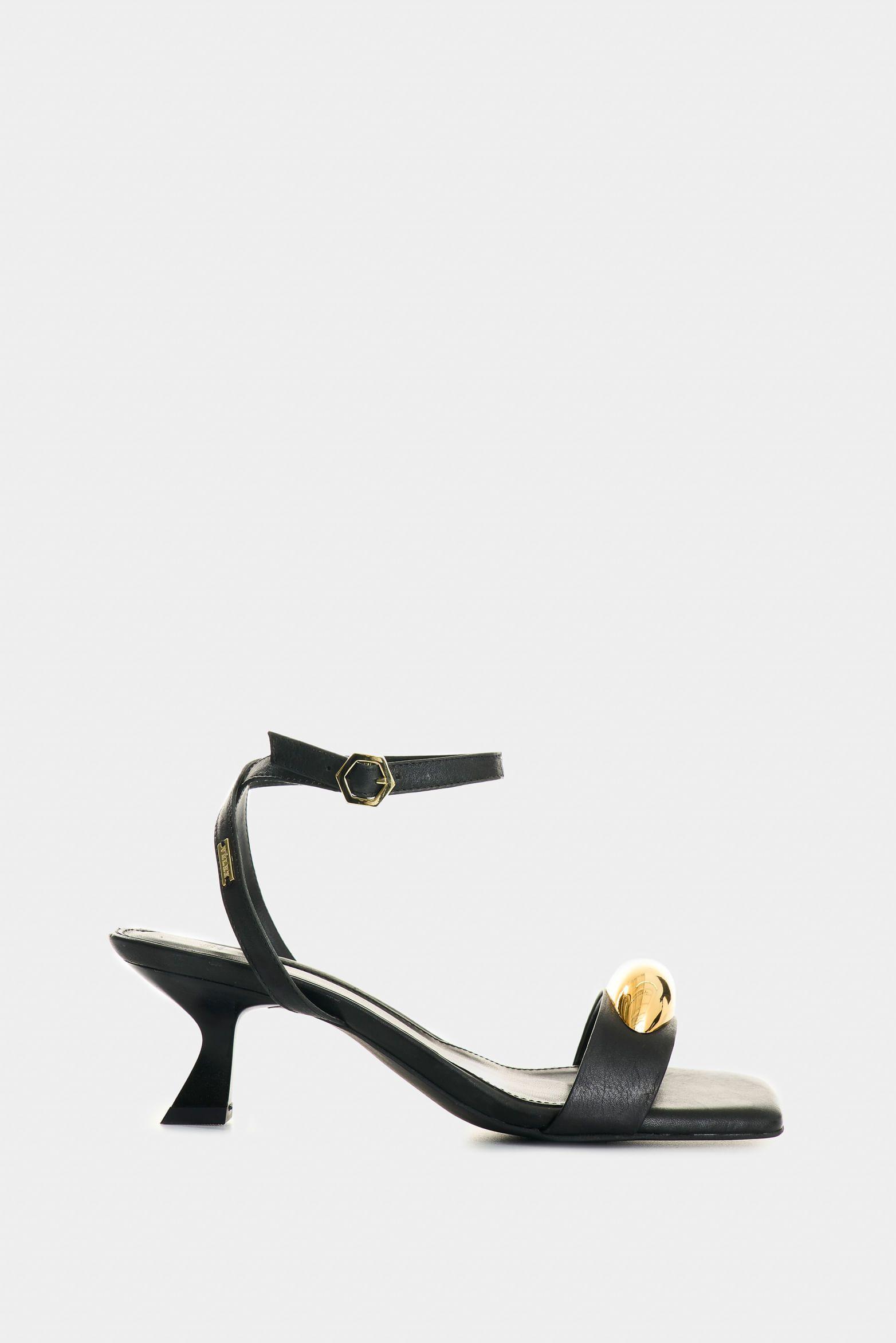 Vélez Sandalia Tacón De Cuero  Mujer Cleo Negro-0