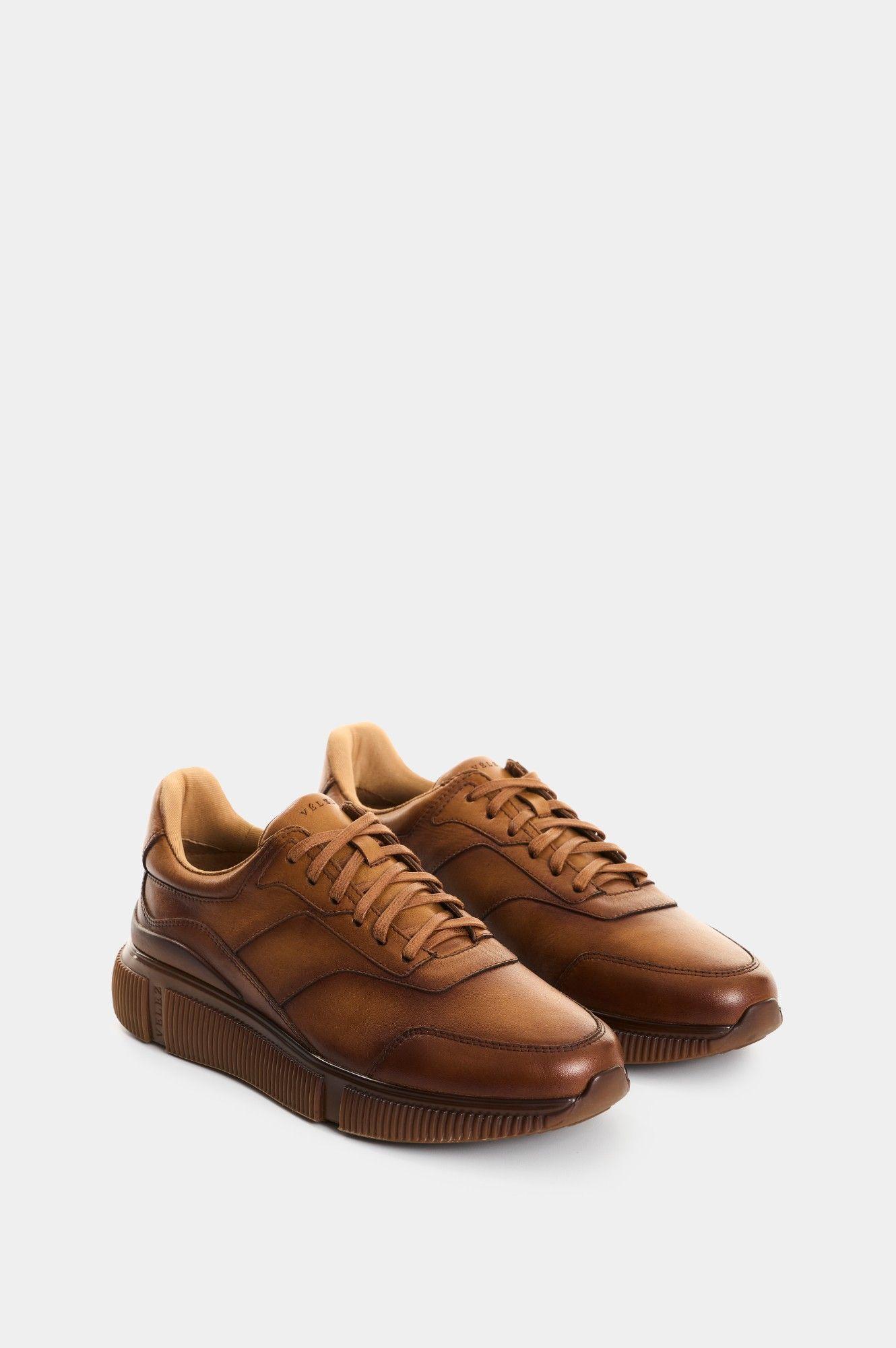 Vélez Zapatilla Tenis Bikal Cuero Hombre Silueta Casual Miel-1