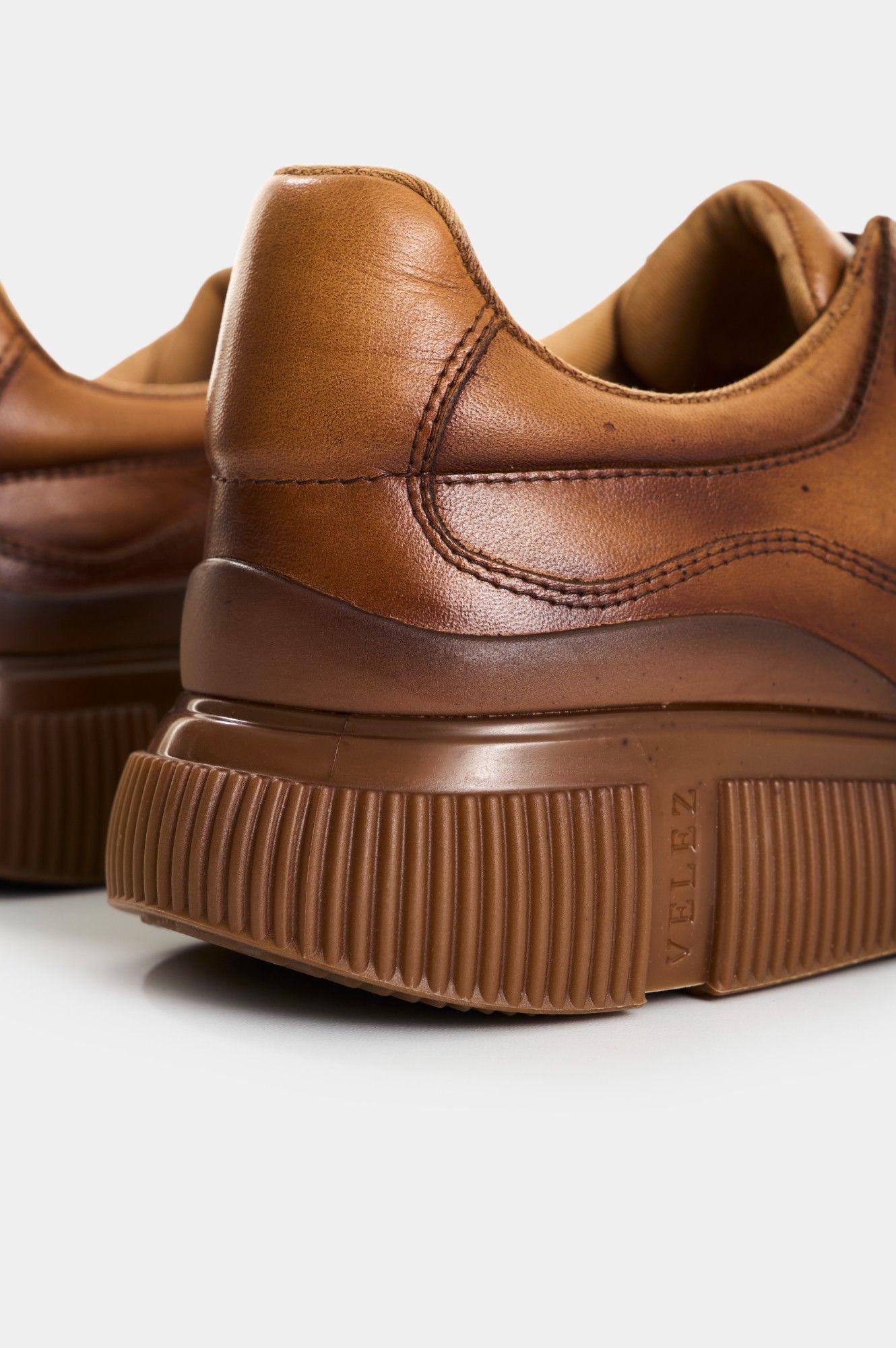 Vélez Zapatilla Tenis Bikal Cuero Hombre Silueta Casual Miel-4