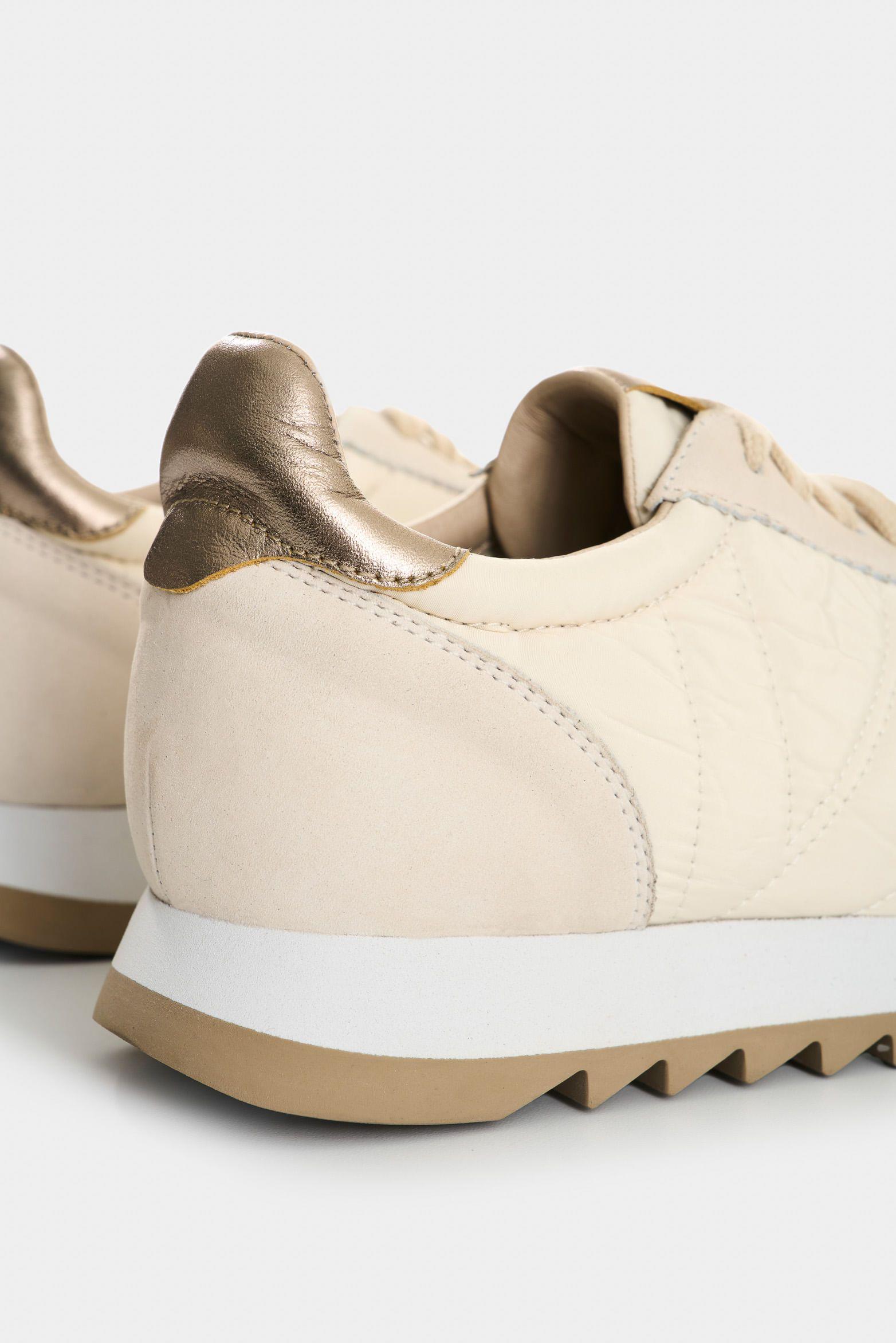 Vélez Zapatillas De Cuero Y Textil Para Mujer Flora Blanco-4