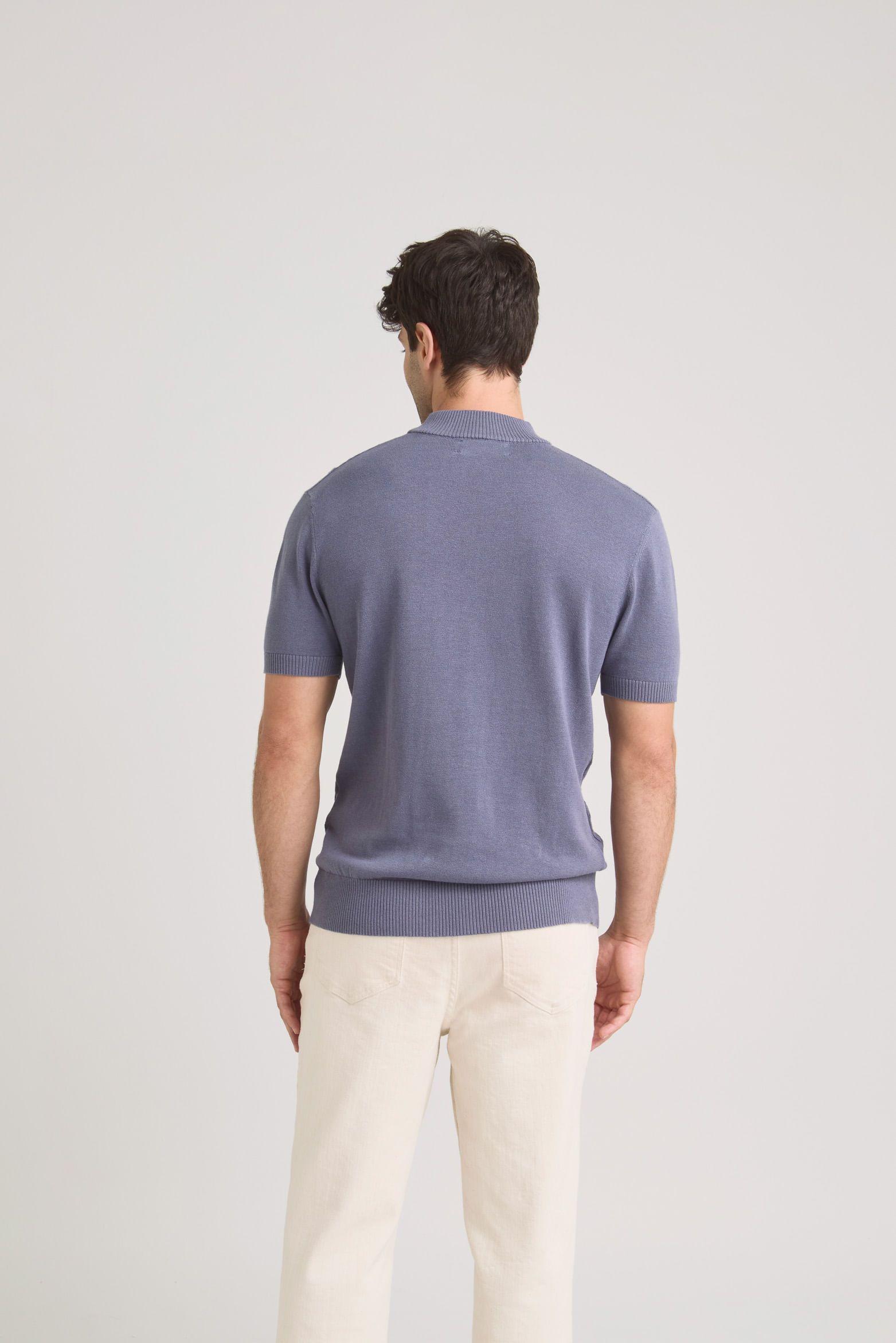 Vélez Polera Tejida Shadow Hombre Figuras Geométricas Azul-5