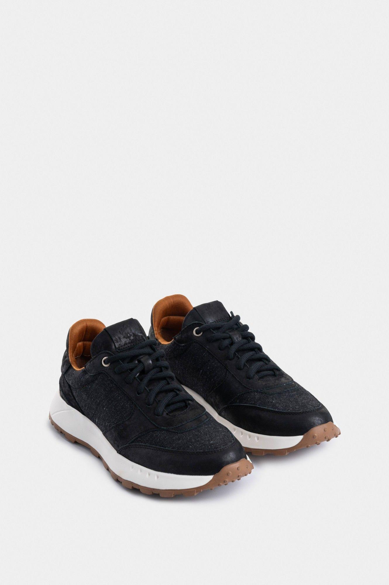 Vélez Zapatillas Ocaso Cuero Mujer Silueta Deportiva Negro-2