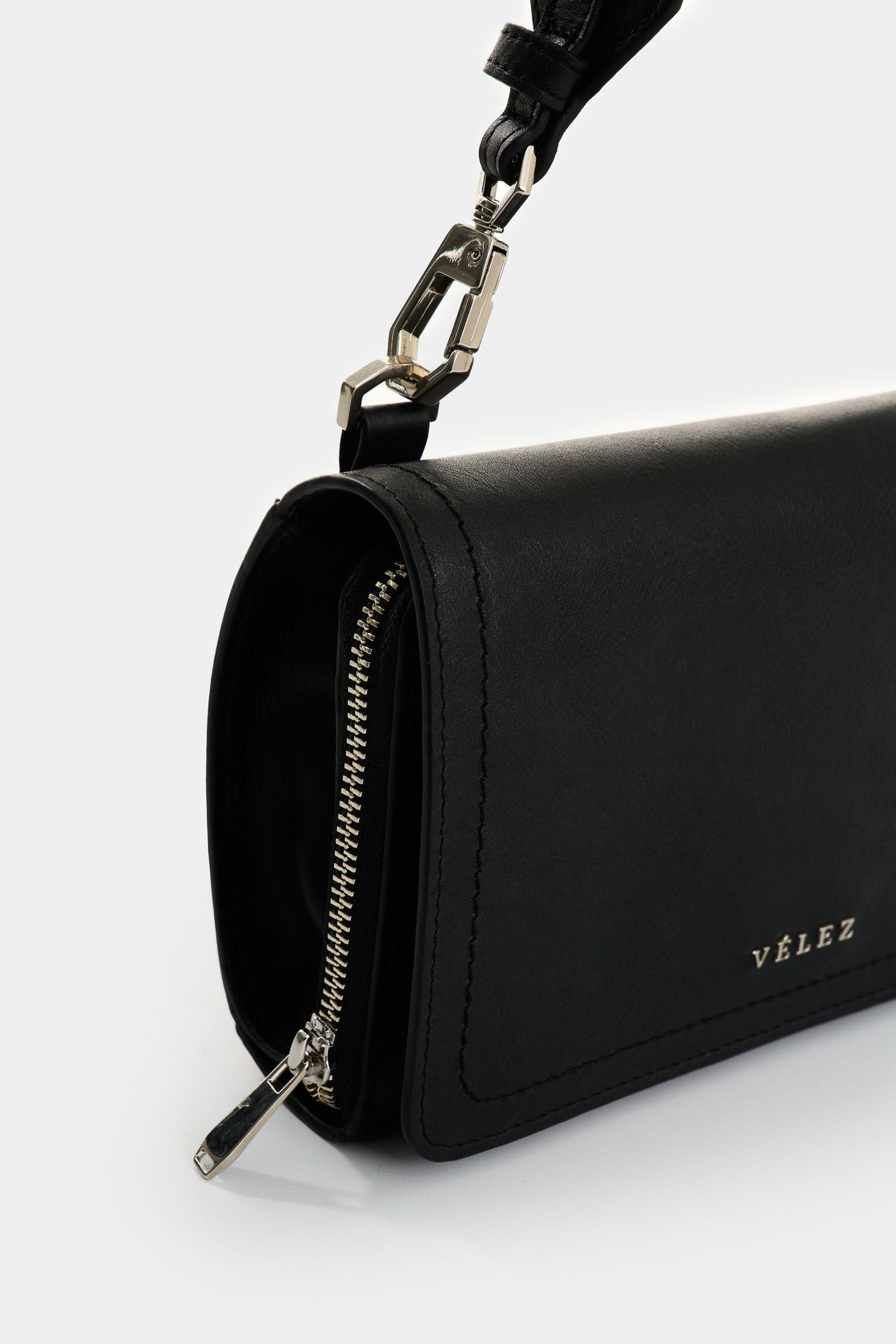 Vélez Manos Libres Abi Cuero Para Mujer Correa Tejida Negro-3