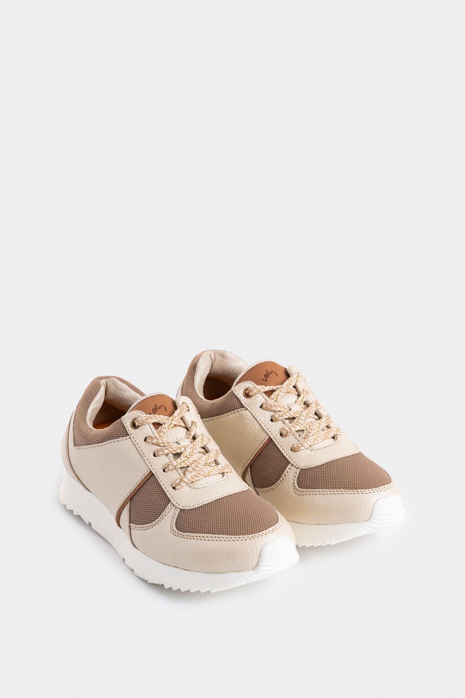 Vélez Zapatillas Deportivos Tropical Cuero Para Mujer Dorado-1